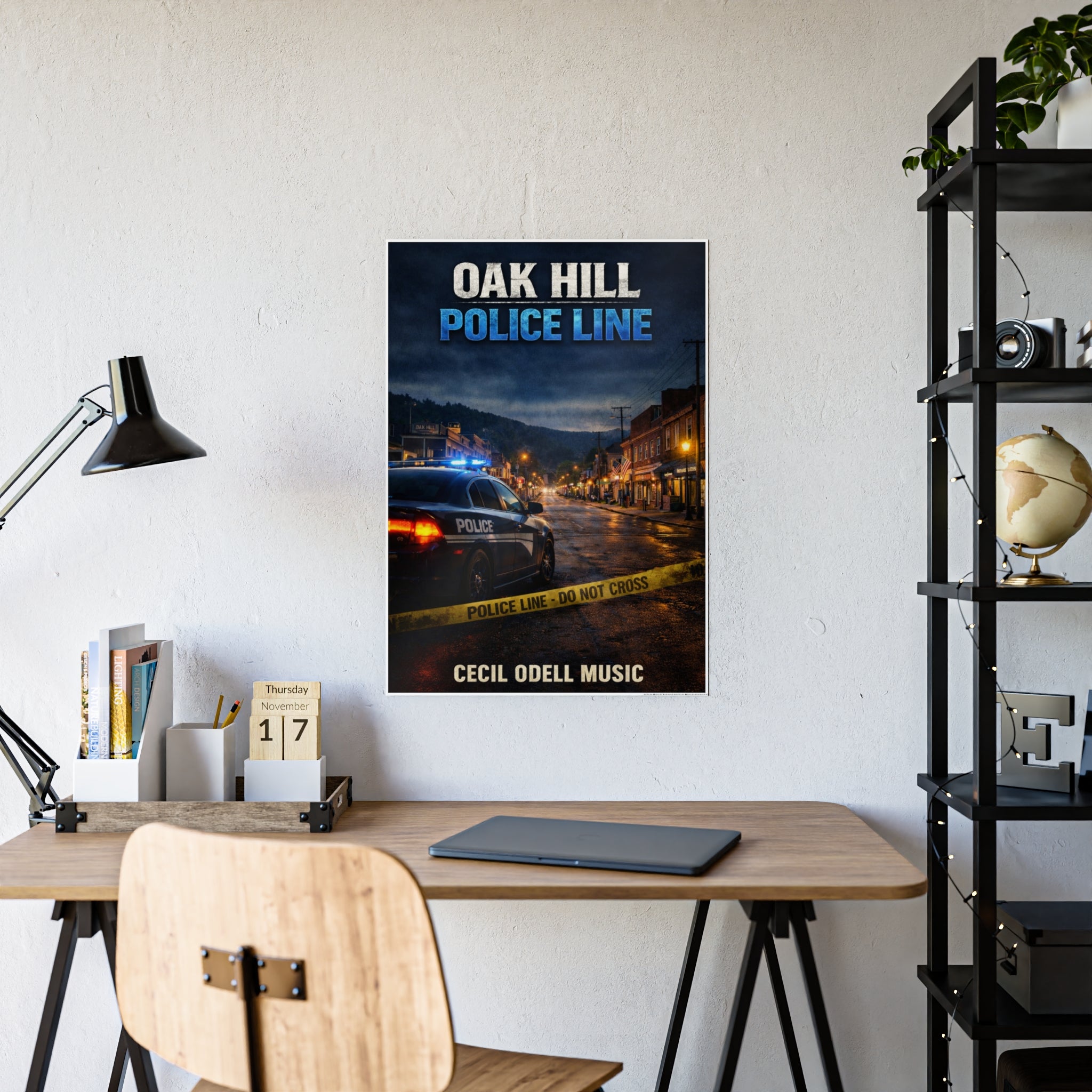 Oak Hill Police Line Gloss Poster: Crime Thriller Movie/Book Wall Art