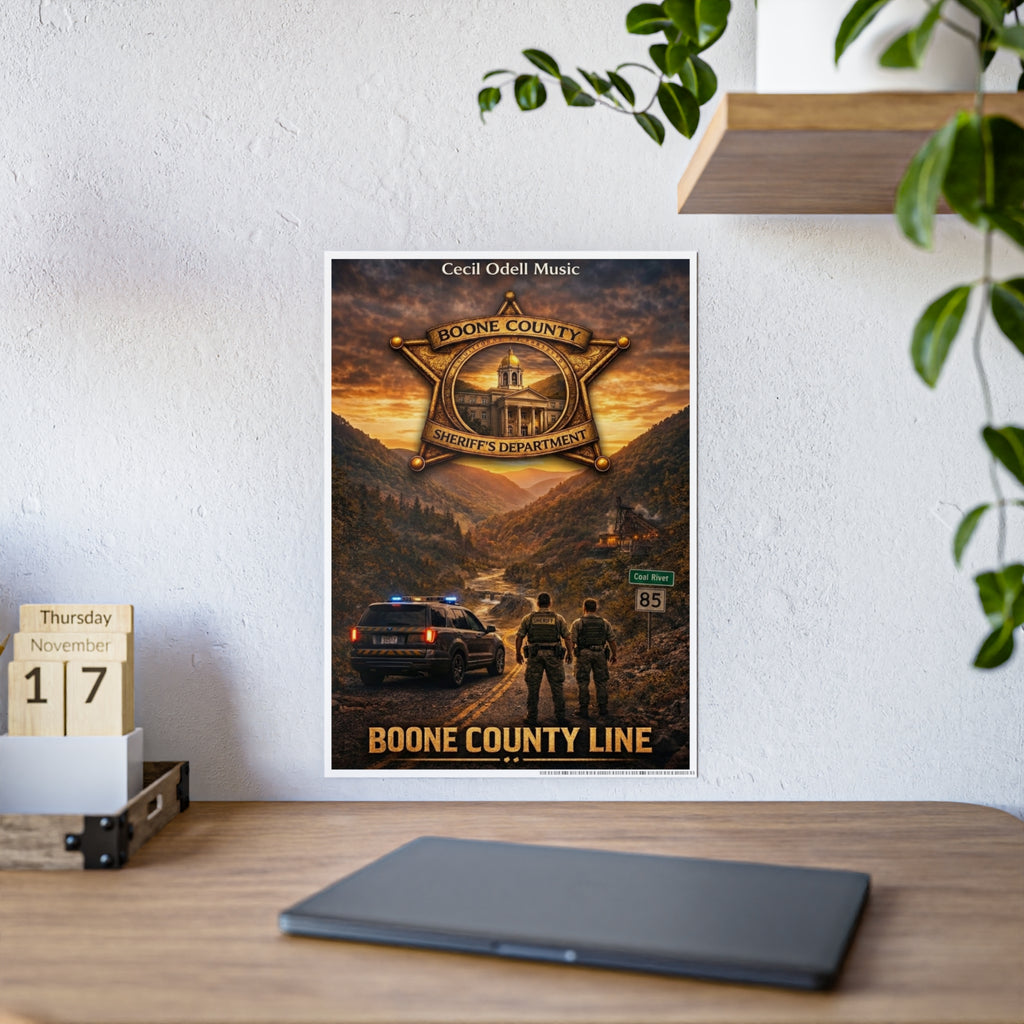 Boone County Line Gloss Poster: Sheriff Badge Landscape Art Print