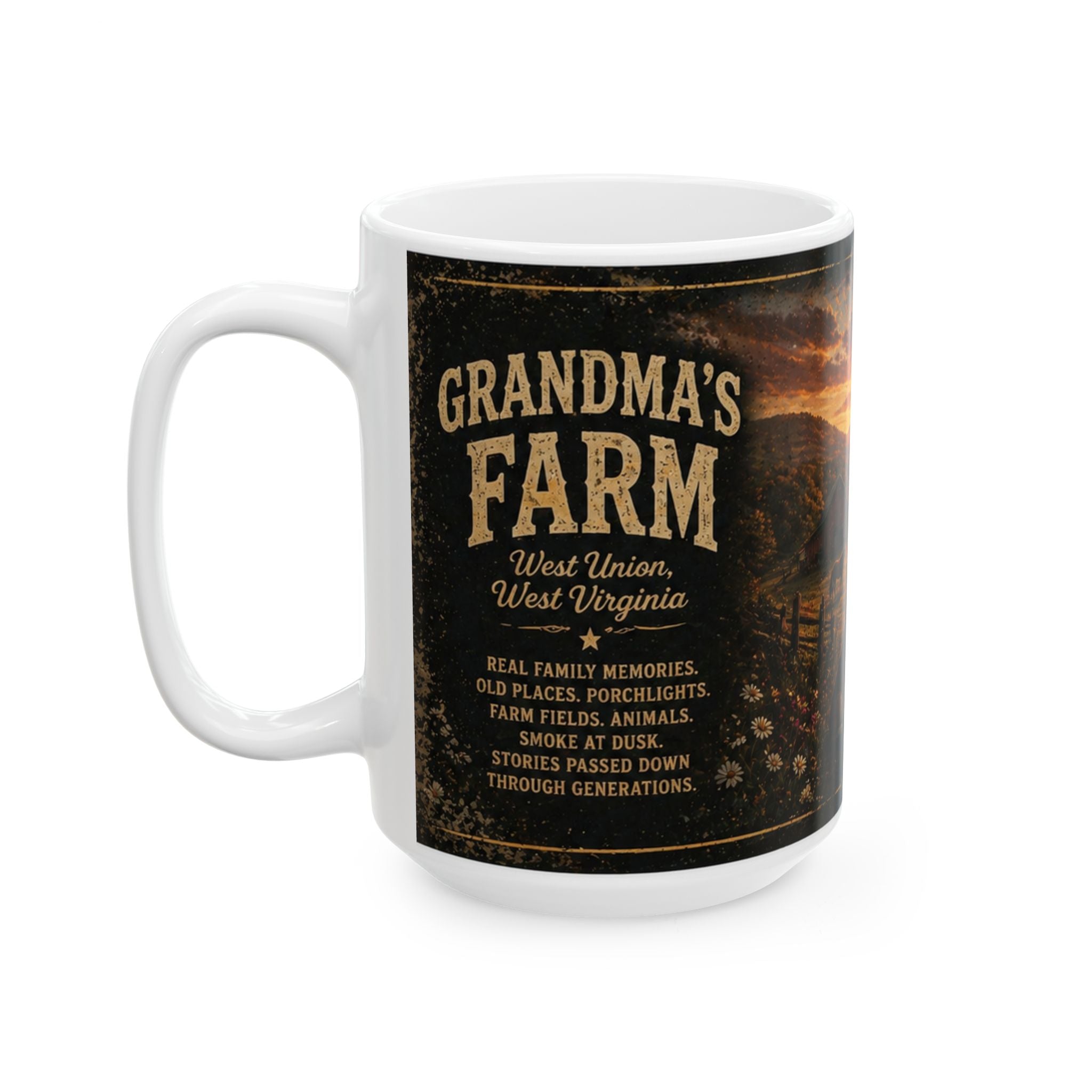 Grandma's Farm Mug - West Union West Virginia Rustic Country Coffee Cup