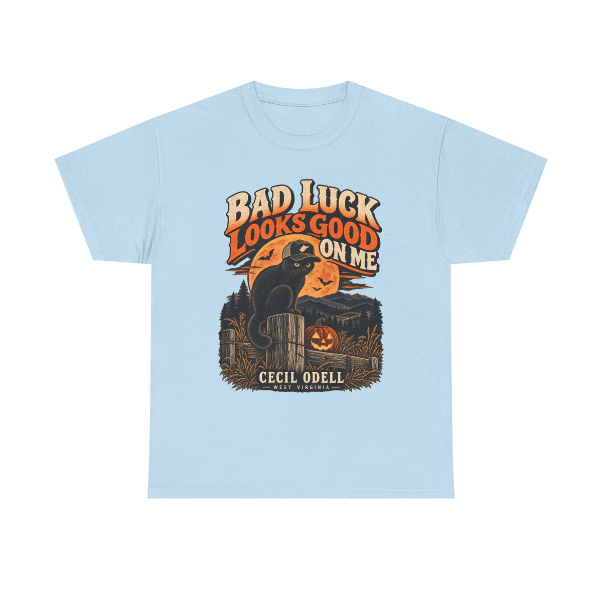 Bad Luck Looks Good on Me Halloween Tee | Cecil Odell