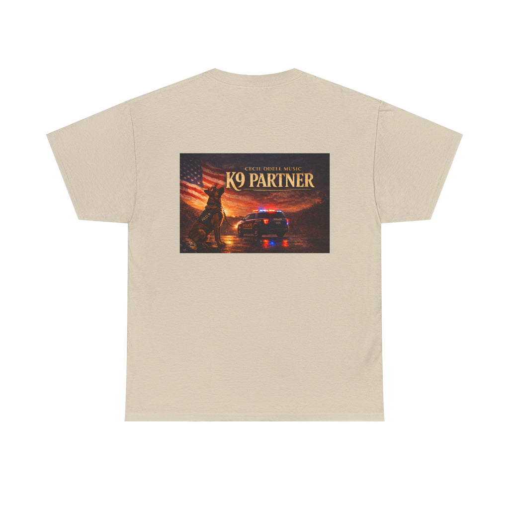 K9 Partner T-Shirt: 'Cecil Odell Music' Script Chest Design