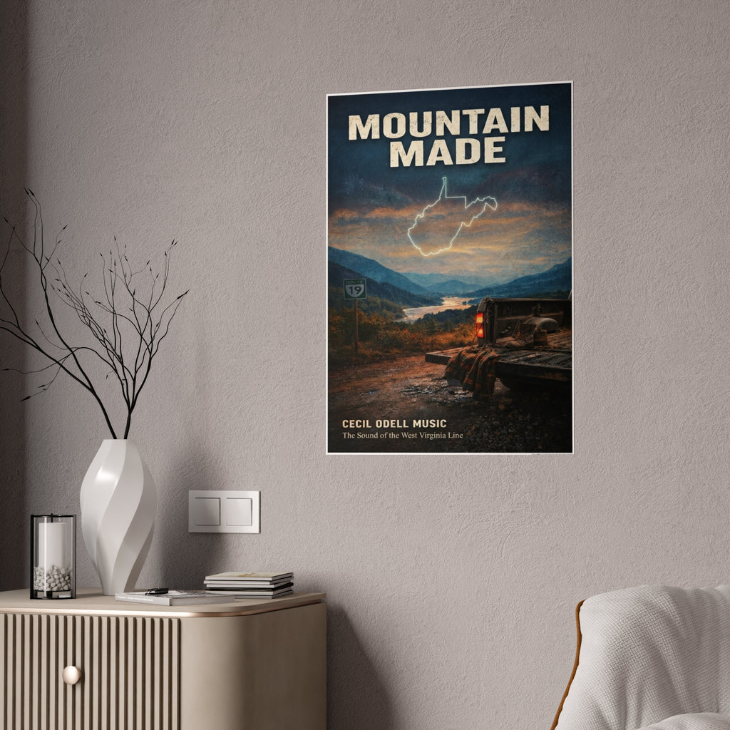 Mountain Made Poster: West Virginia Vintage Landscape Print
