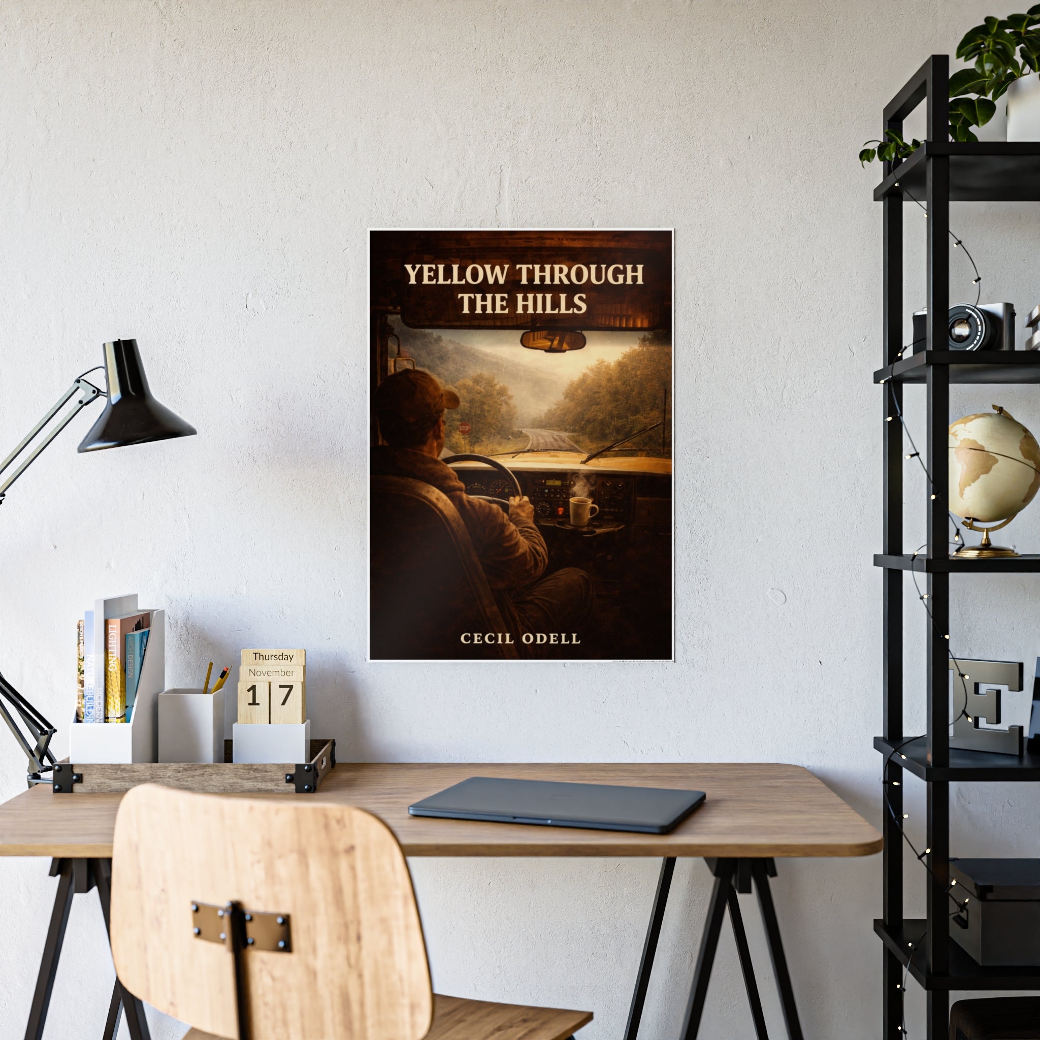 School Bus Poster: "Yellow Through the Hills" Gloss Poster
