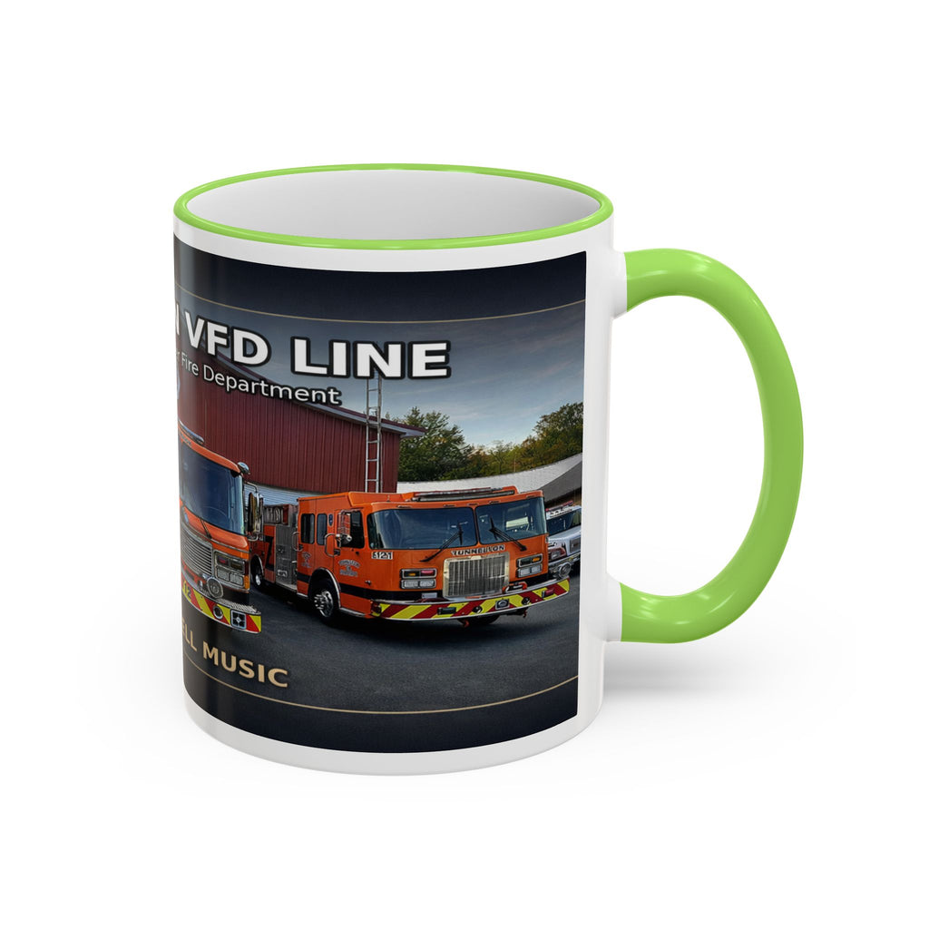 Fire Truck Photo Accent Rim Mug: "Cecil Odell Music" Volunteer Fire Department Tribute (11oz/15oz)