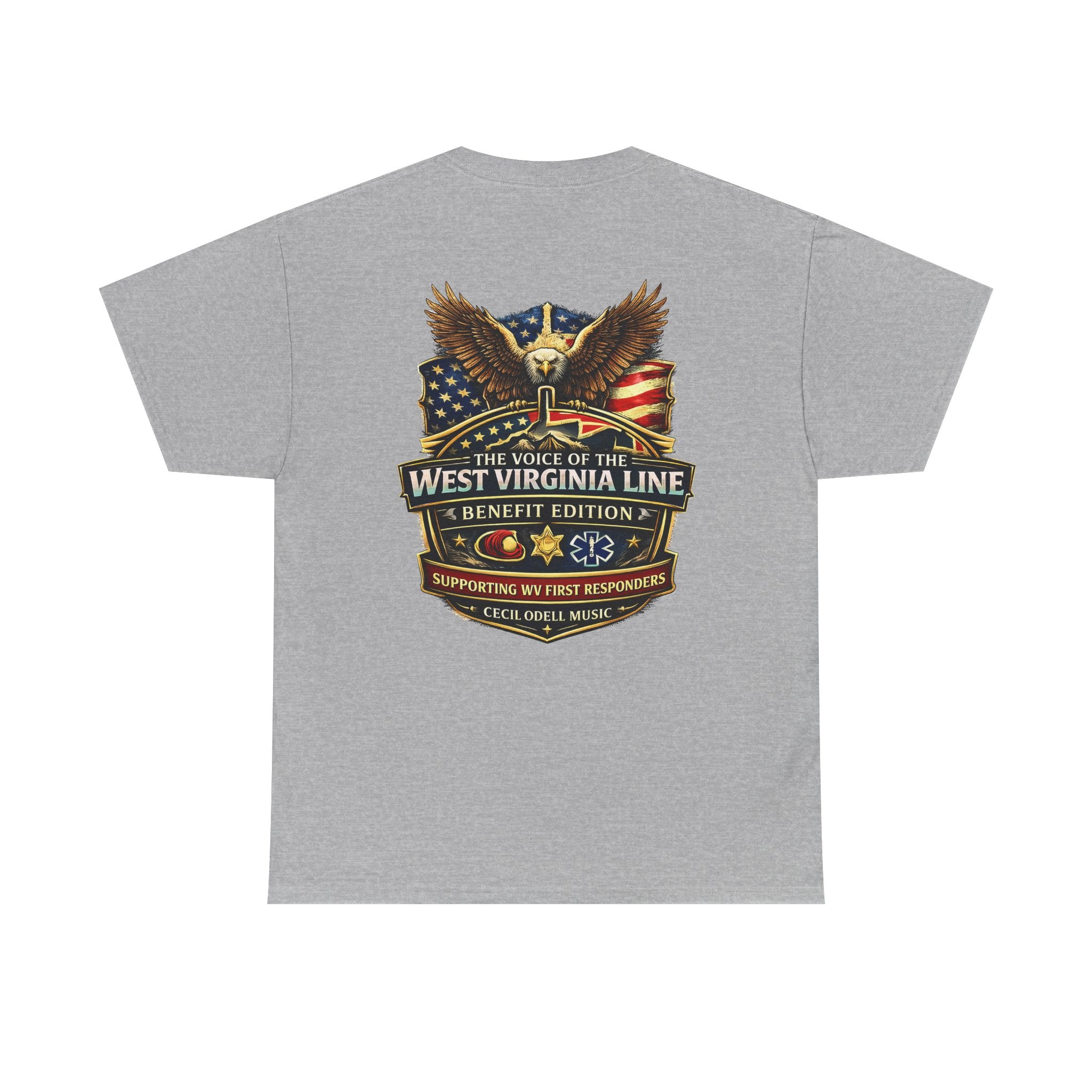 West Virginia Line Benefit Tee: Supporting First Responders (Eagle & Flag)