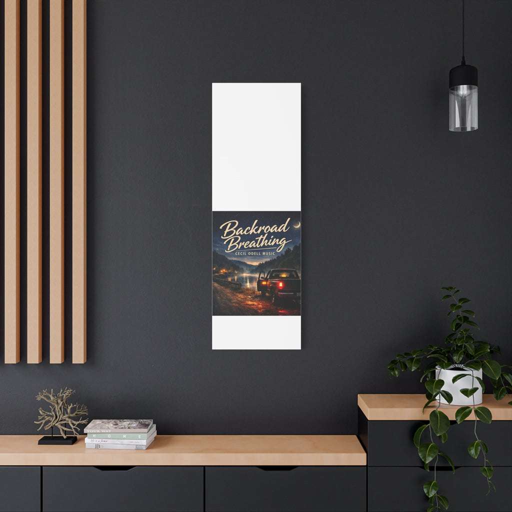 Backroad Breathing Matte Canvas Wall Art: Night Truck Landscape Music Print