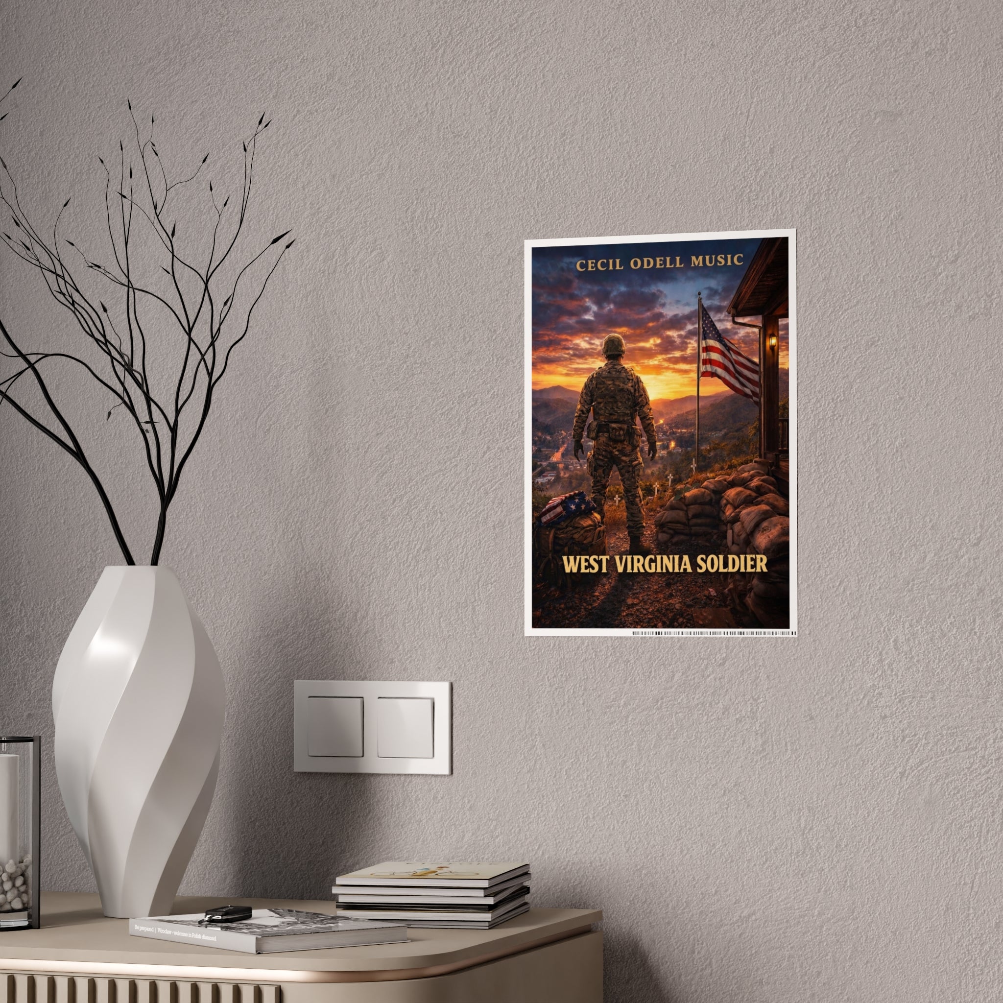 West Virginia Soldier Poster: Cecil Odell Music Patriotic Military Wall Art