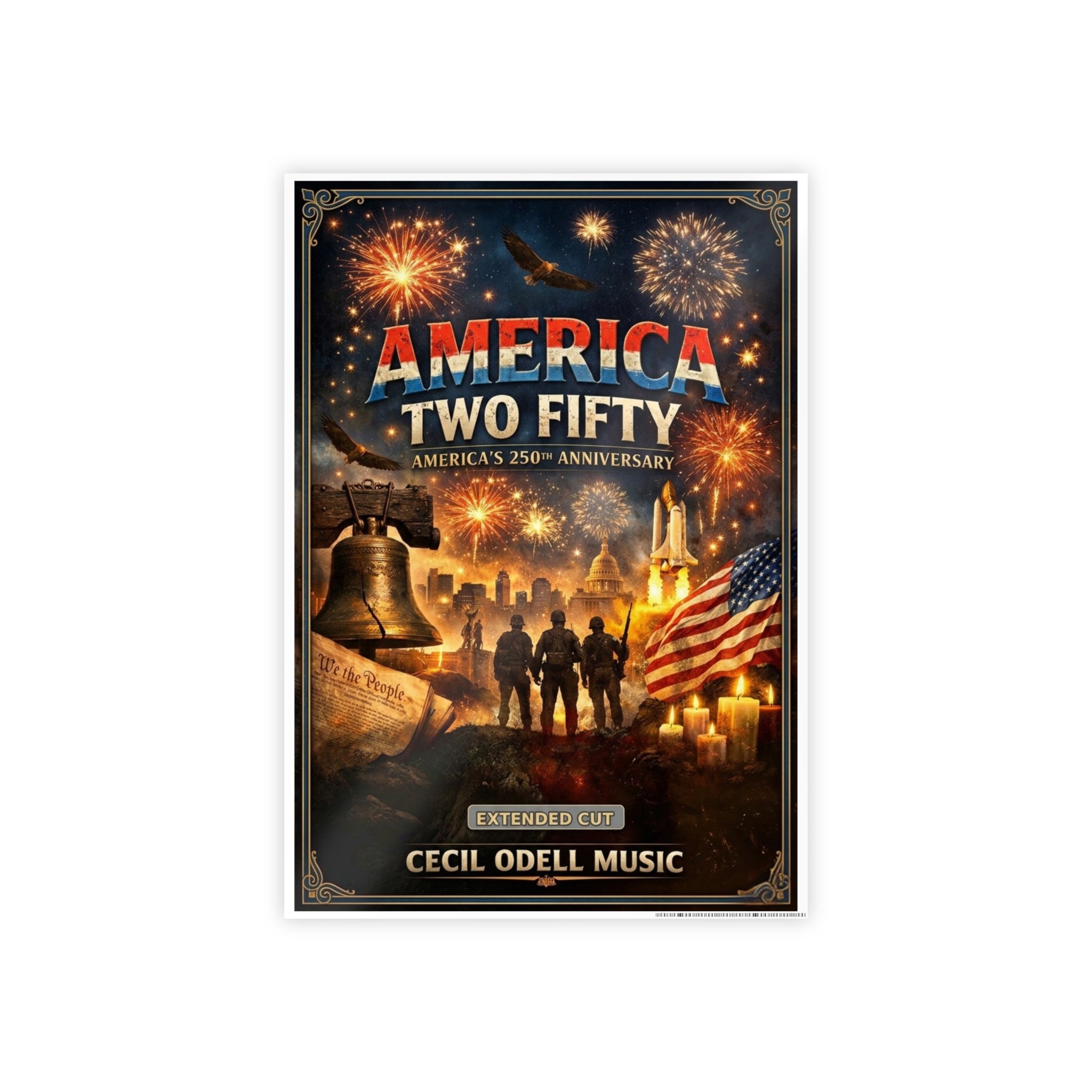 America Two Fifty Anniversary Poster – Patriotic 250th Celebration Gloss Print