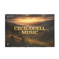 Cecil Odell Music Outdoor Double-Sided Flag: Sunset Mountain Banner for Musicians & Events