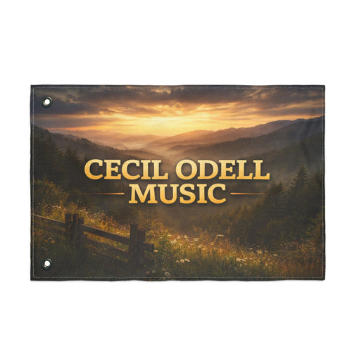 Cecil Odell Music Sunset Mountain Double-Sided Flag