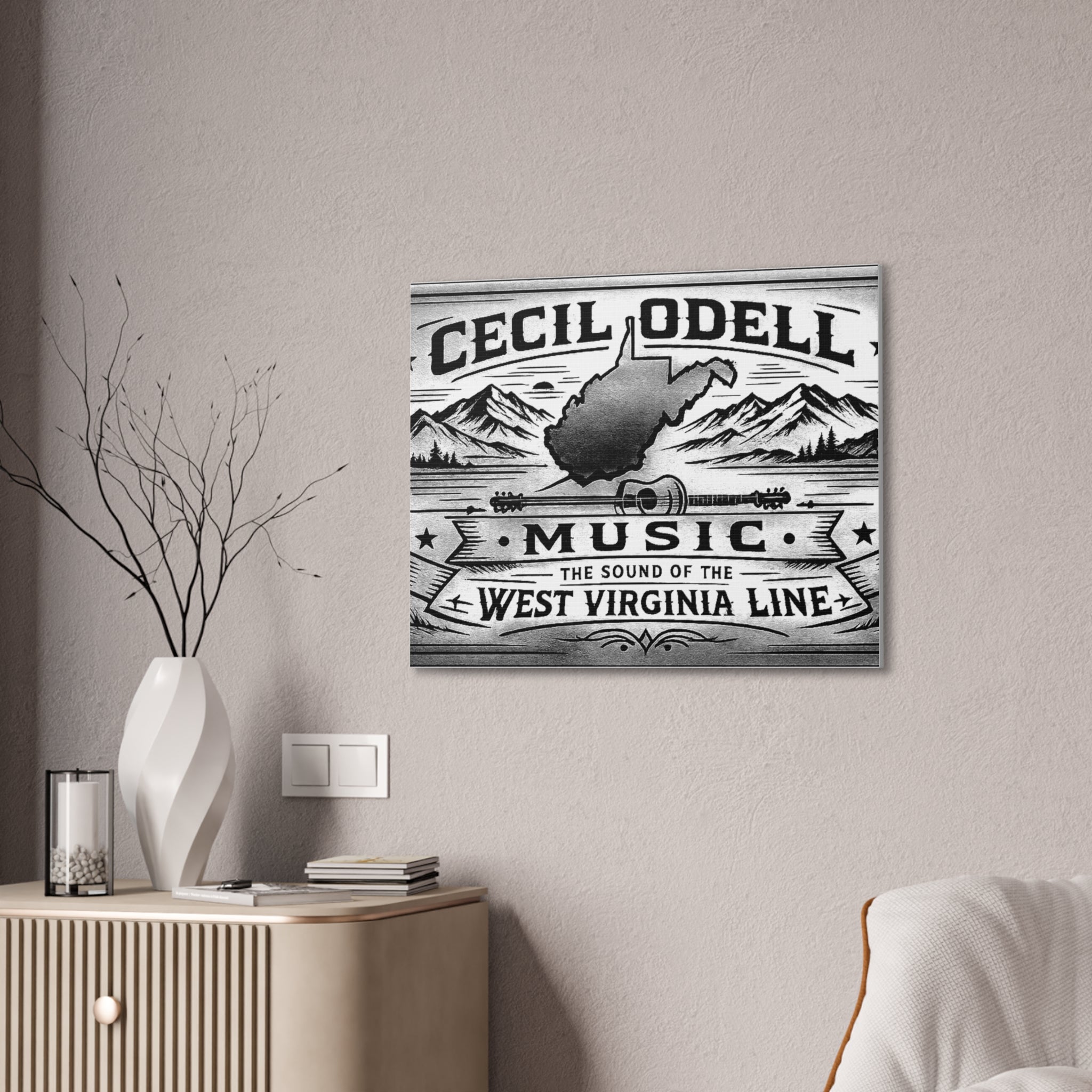 Cecil Odell Music Canvas Print: “The Sound of the West Virginia Line”