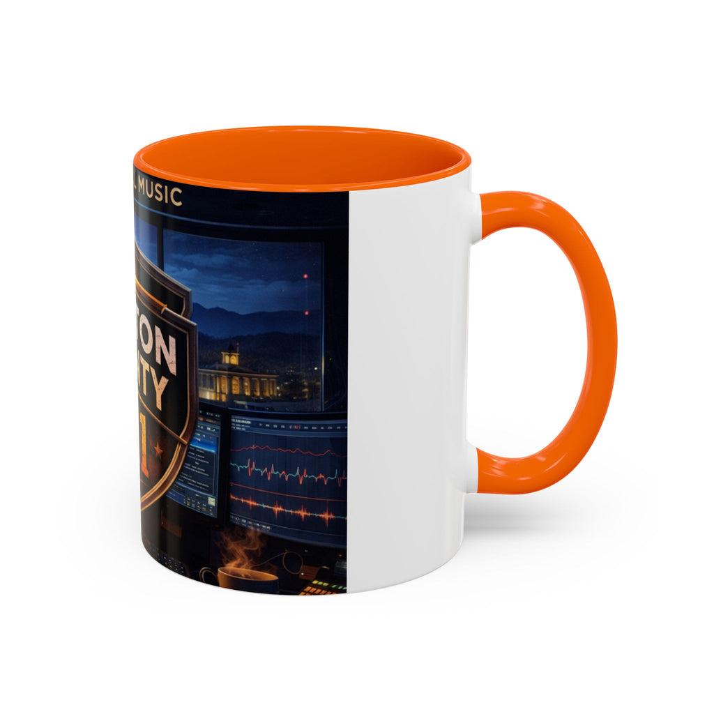 Preston County 911 Coffee Mug: Emergency Dispatch Badge Accent Mug
