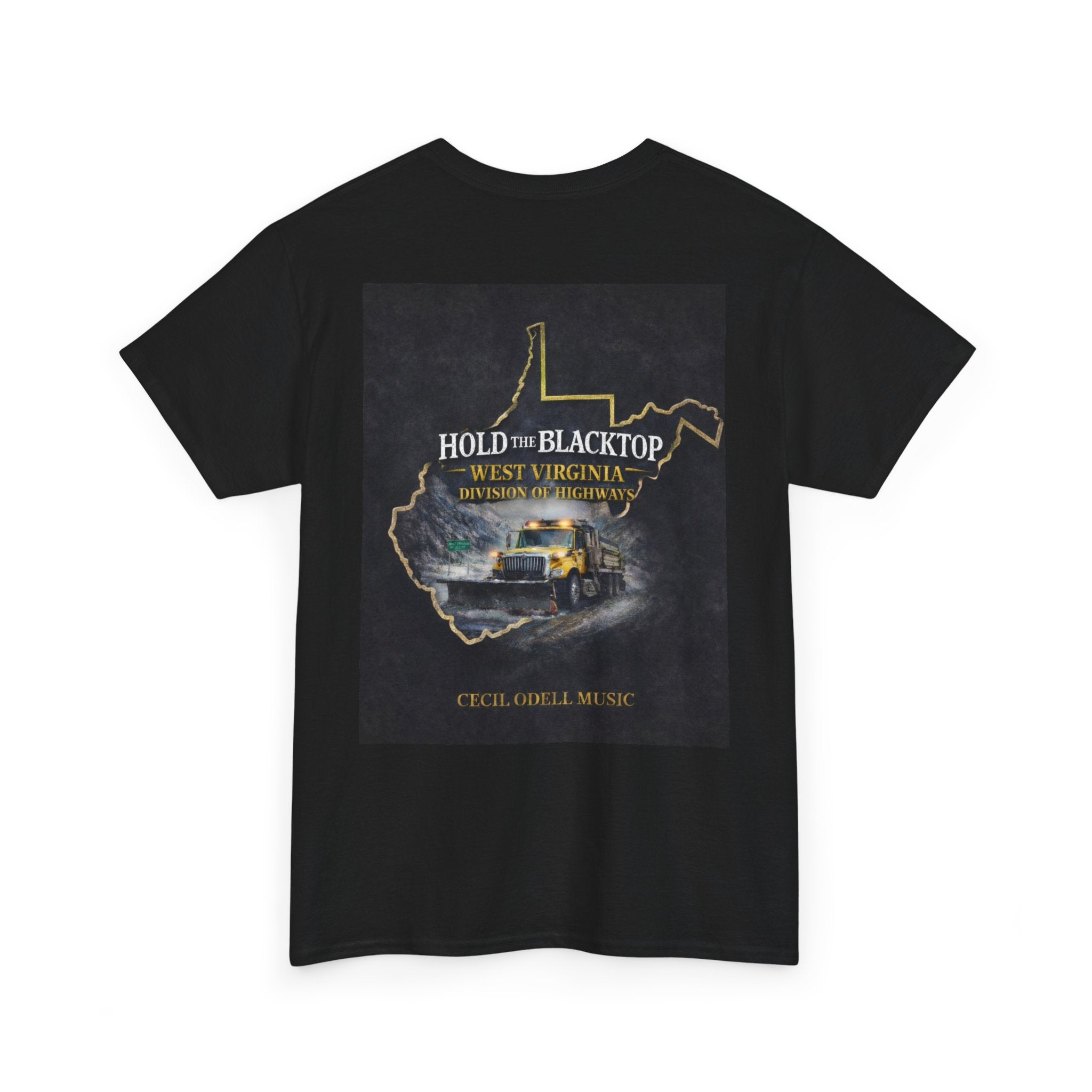 West Virginia 'Hold the Blacktop' Graphic Tee: Vintage Truck State Outline Music Shirt