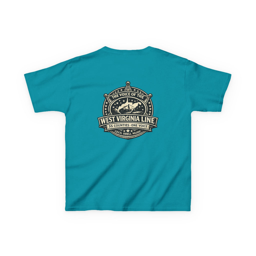 West Virginia Line Kids T‑Shirt: 'The Voice of the West Virginia Line' Vintage Emblem