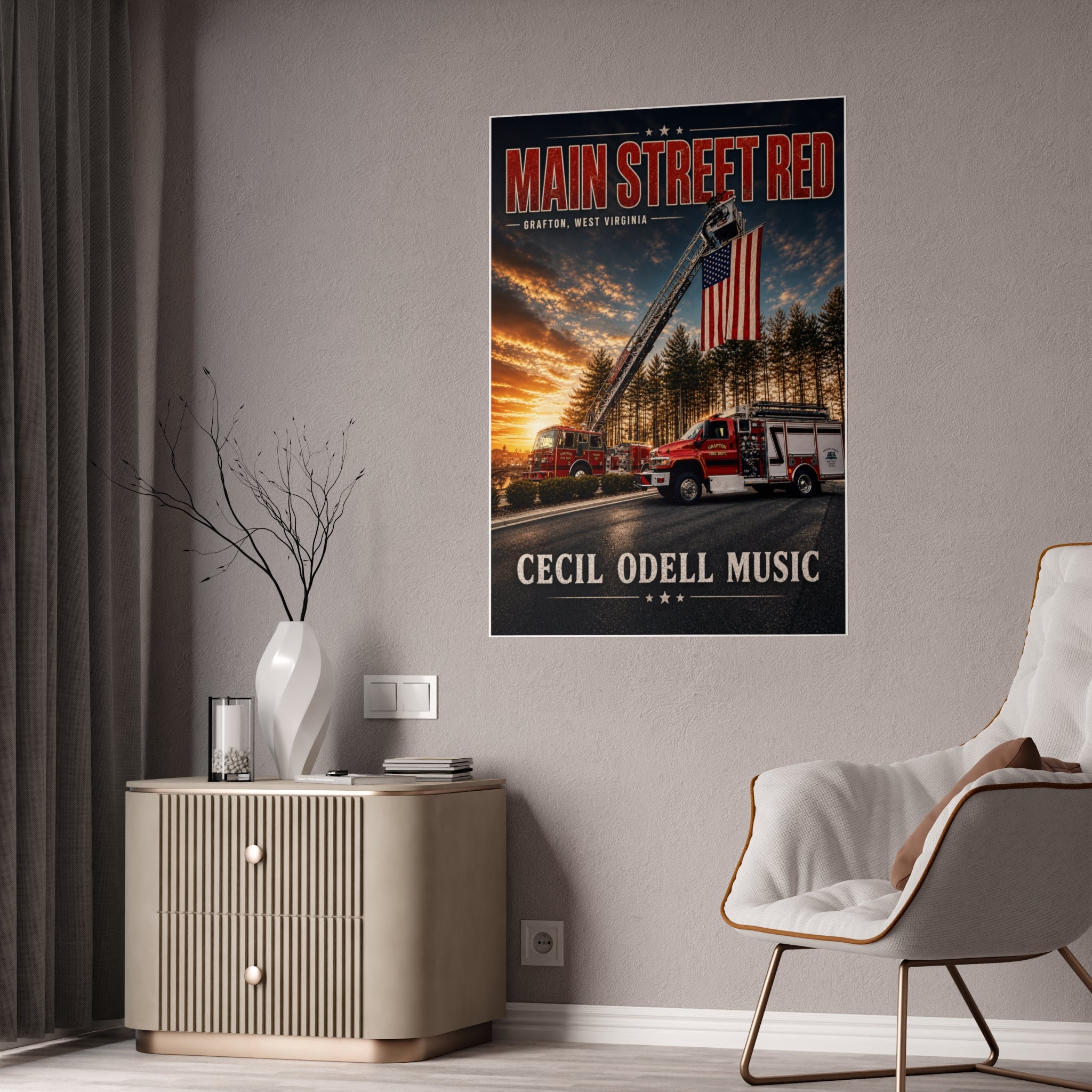 Main Street Red, Grafton VFD Poster