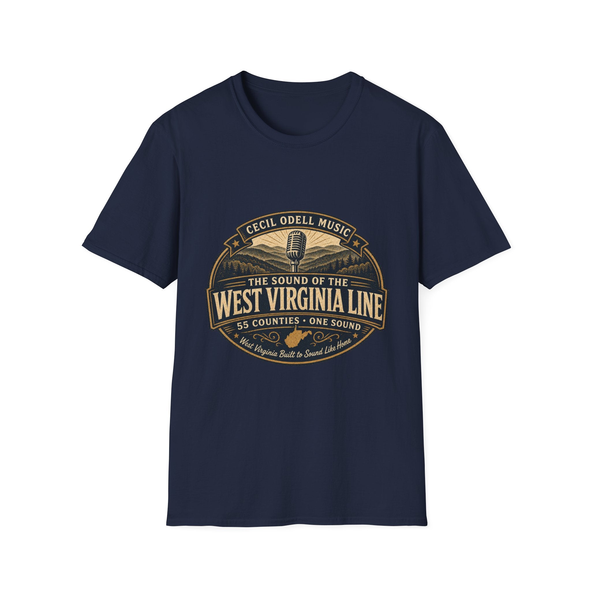 West Virginia Music T-Shirt: "Built to Sound Like Home" Vintage State Guitar Tee