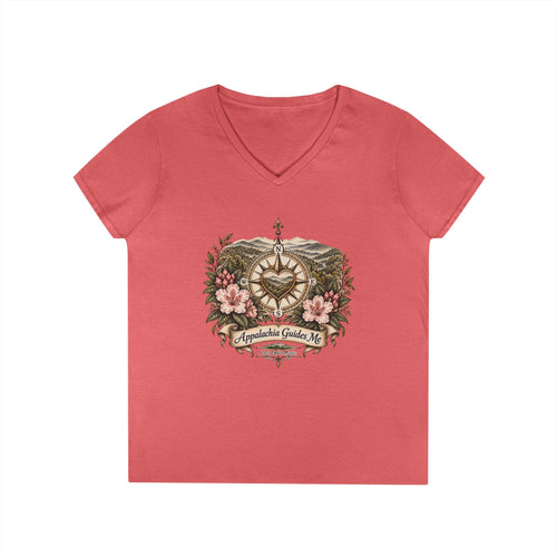 Appalachian Guide Floral Compass V-Neck Tee