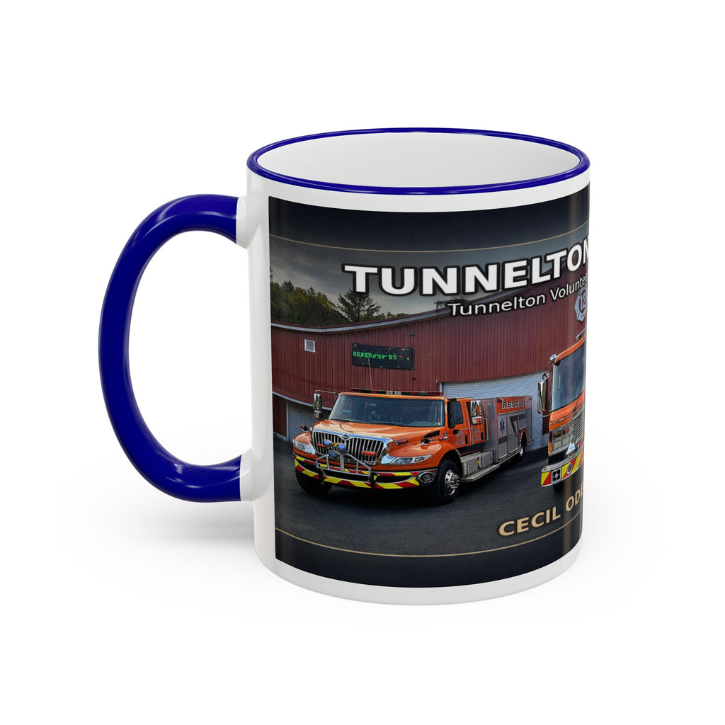 Fire Truck Photo Accent Rim Mug: "Cecil Odell Music" Volunteer Fire Department Tribute (11oz/15oz)