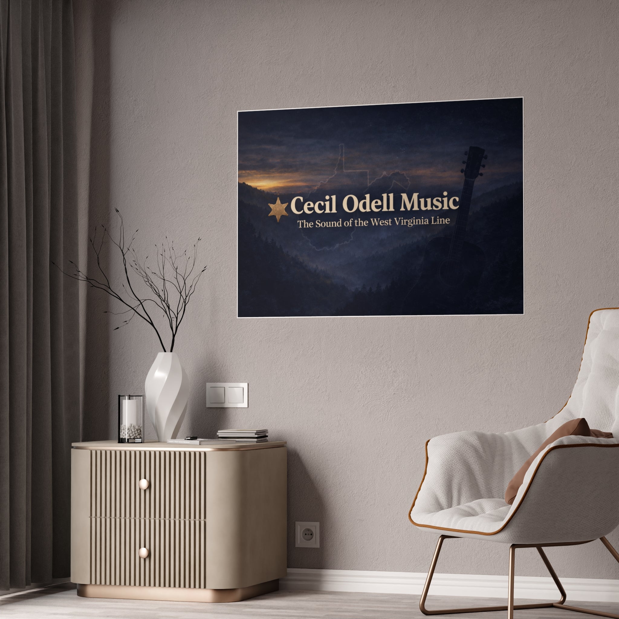 Cecil Odell Music Gloss Poster: 'The Sound of the West Virginia Line' Scenic Music Print