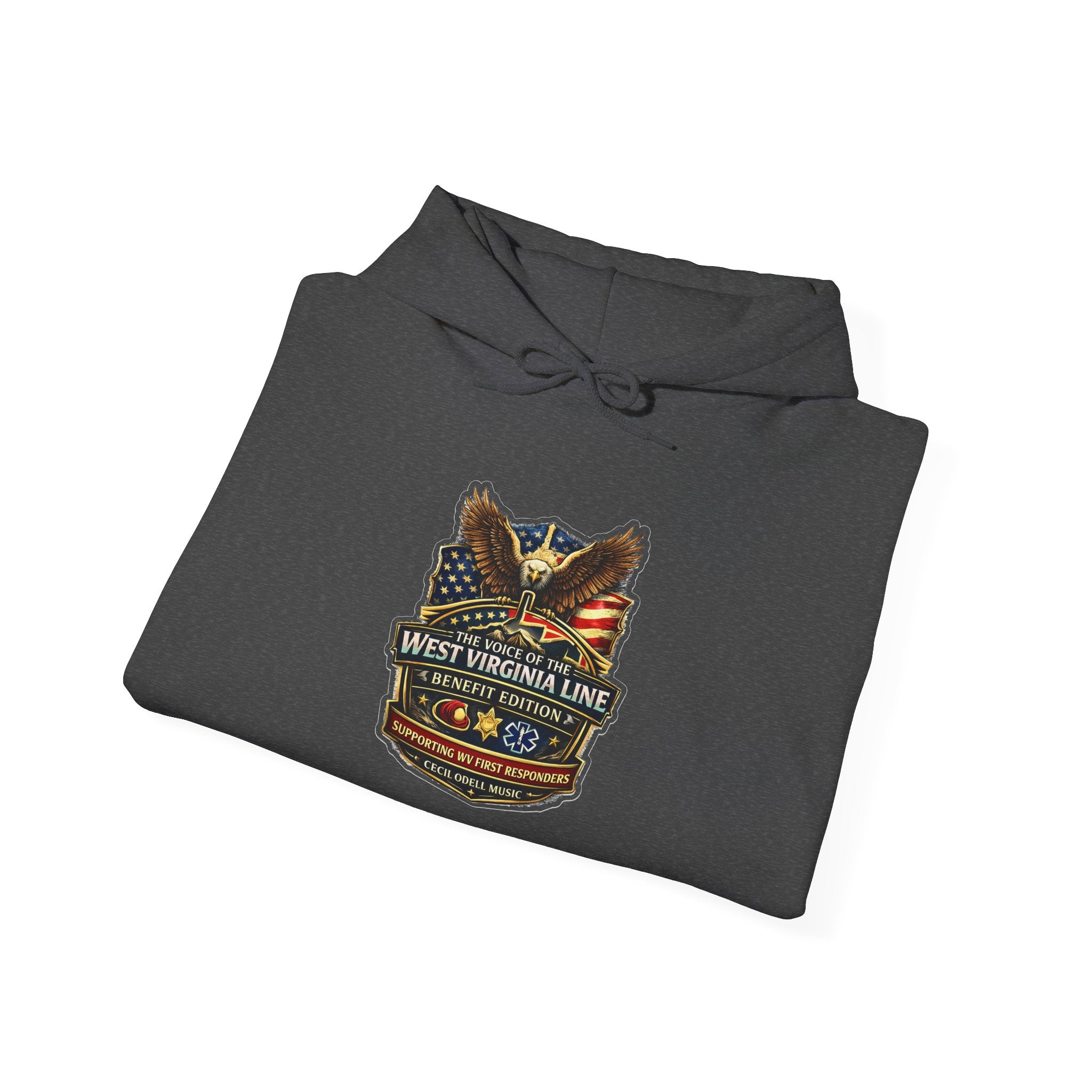 First Responder Hoodie: West Virginia Line Eagle & American Flag Tribute