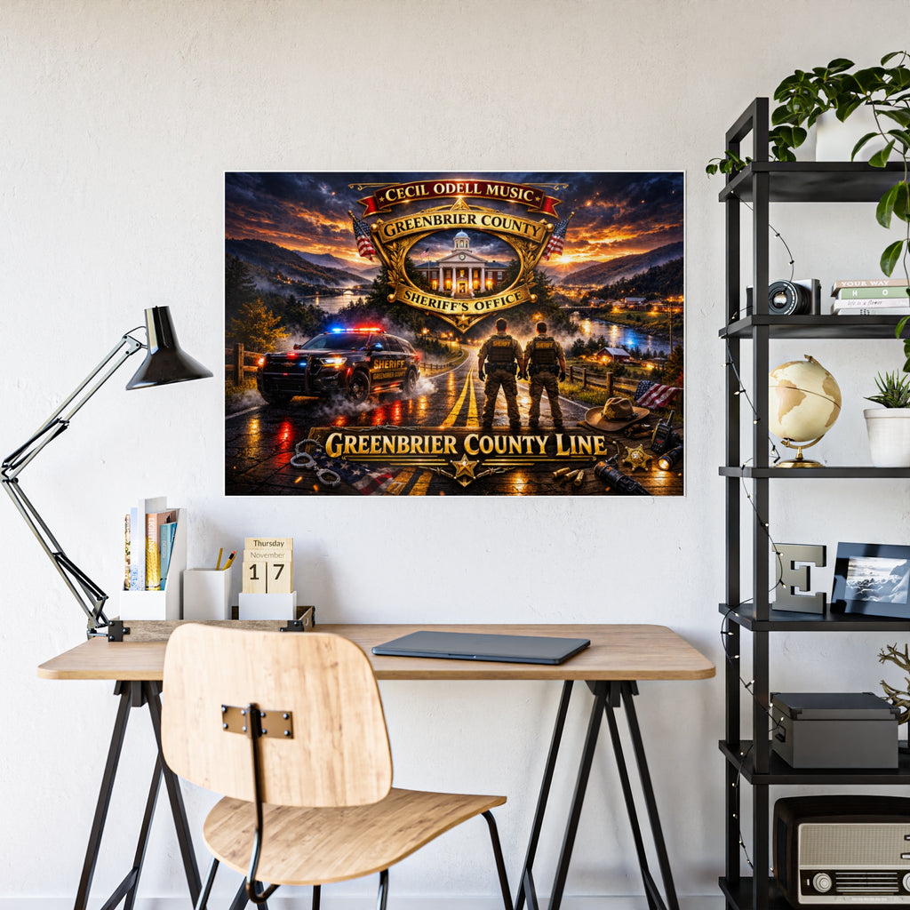 Greenbrier County Sheriff Poster: Gloss Police Tribute Wall Art