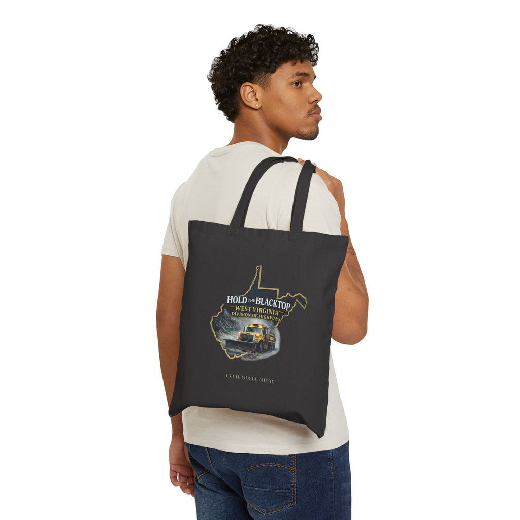 West Virginia Road Trip Tote Bag: “Hold the Blacktop” Music Design