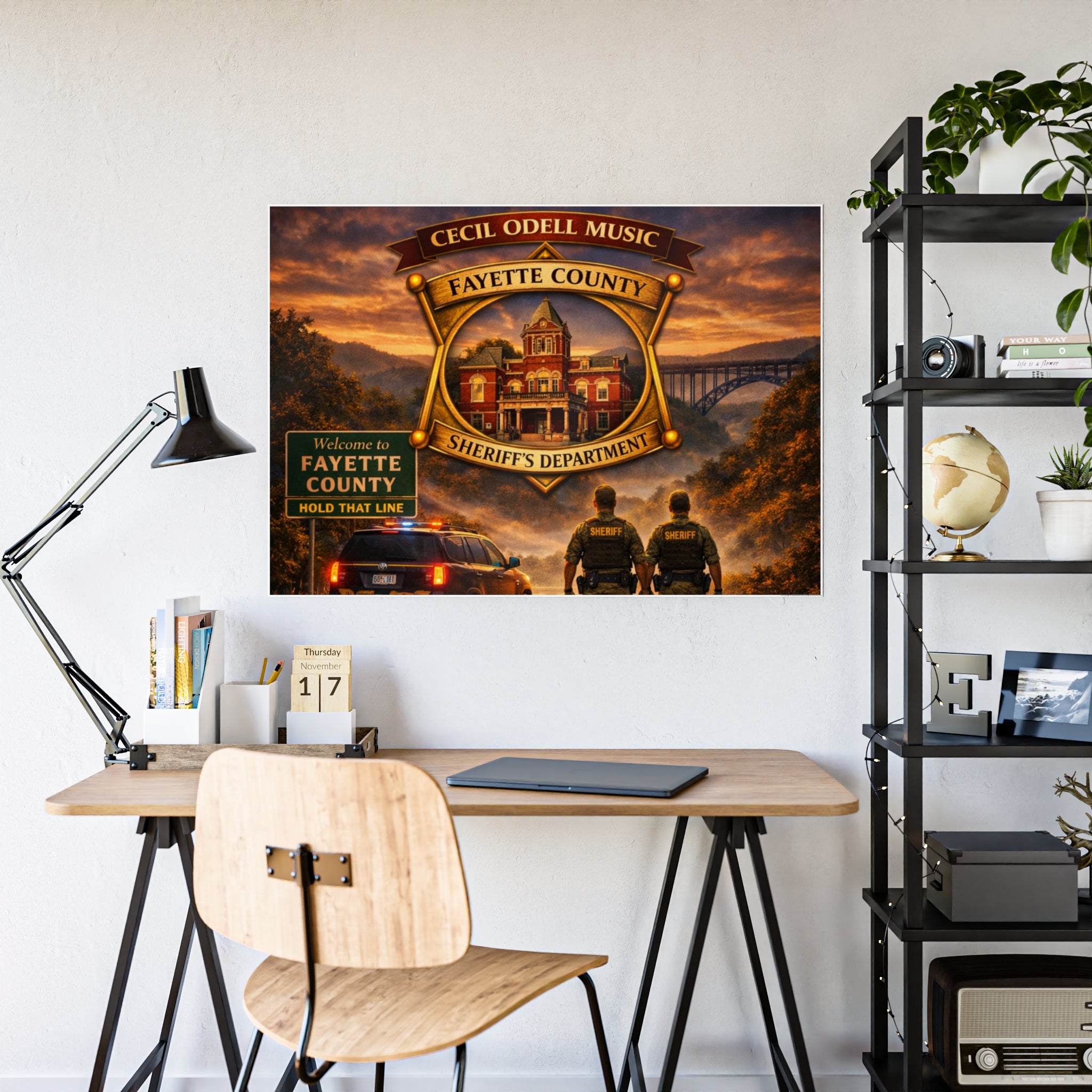 Fayette County Sheriff Badge Poster: 'Cecil Odell Music' Gloss Print