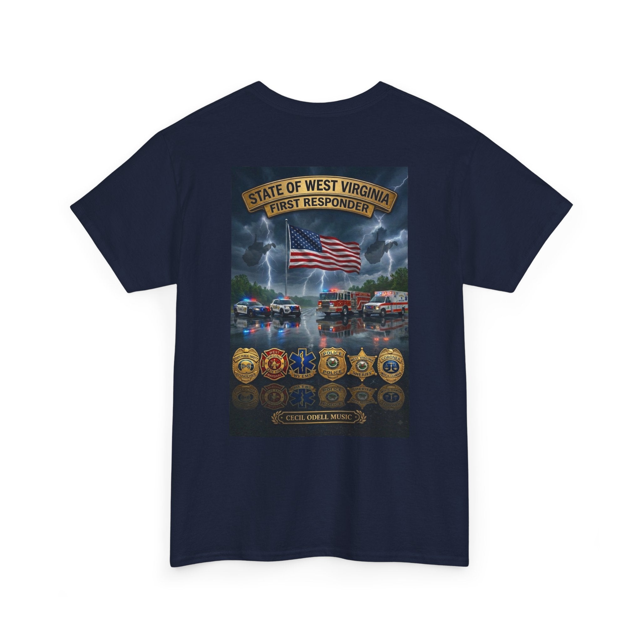 First Responder Tribute T-Shirt: State of West Virginia Police, Fire & EMS Memorial Tee