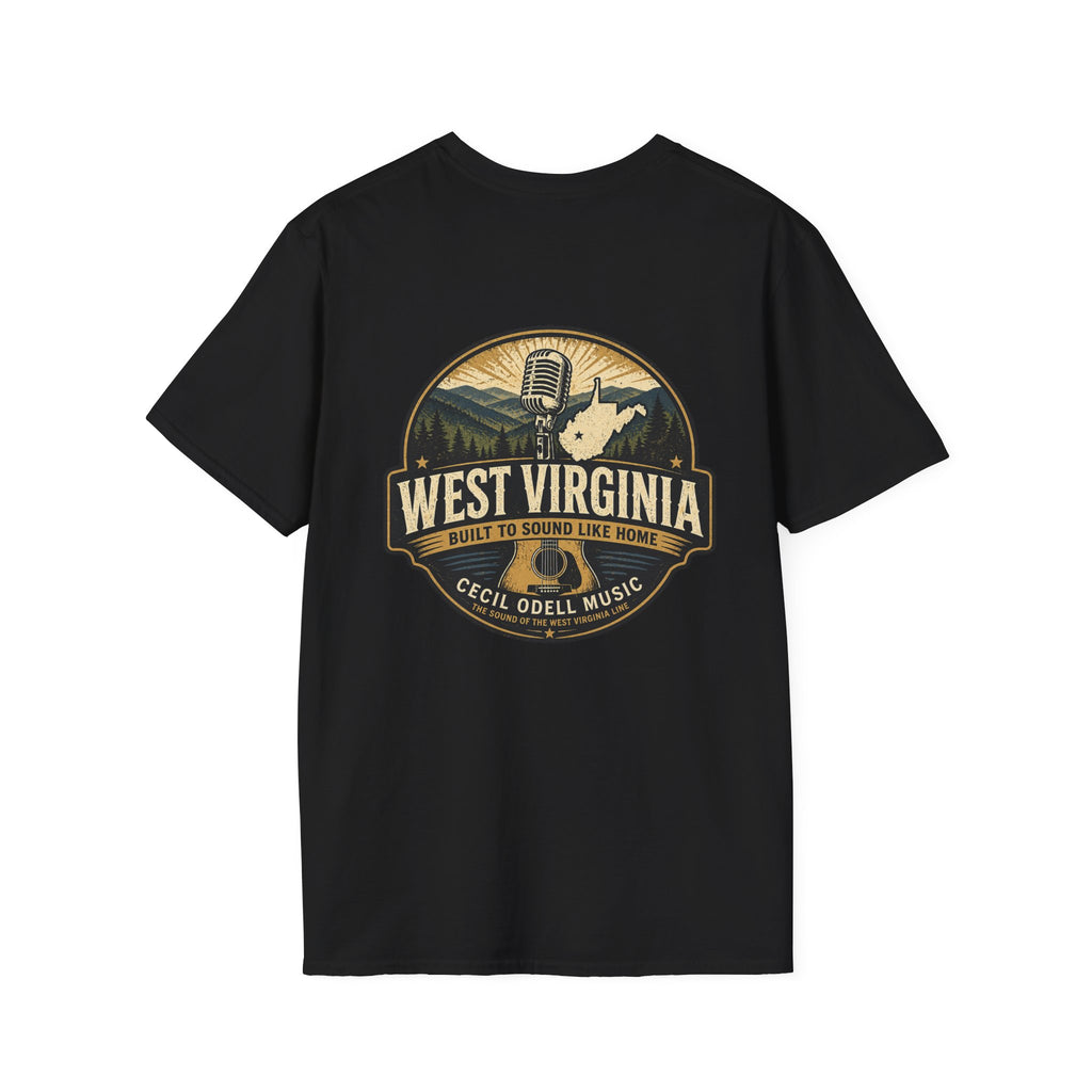 West Virginia Music T-Shirt: "Built to Sound Like Home" Vintage State Guitar Tee