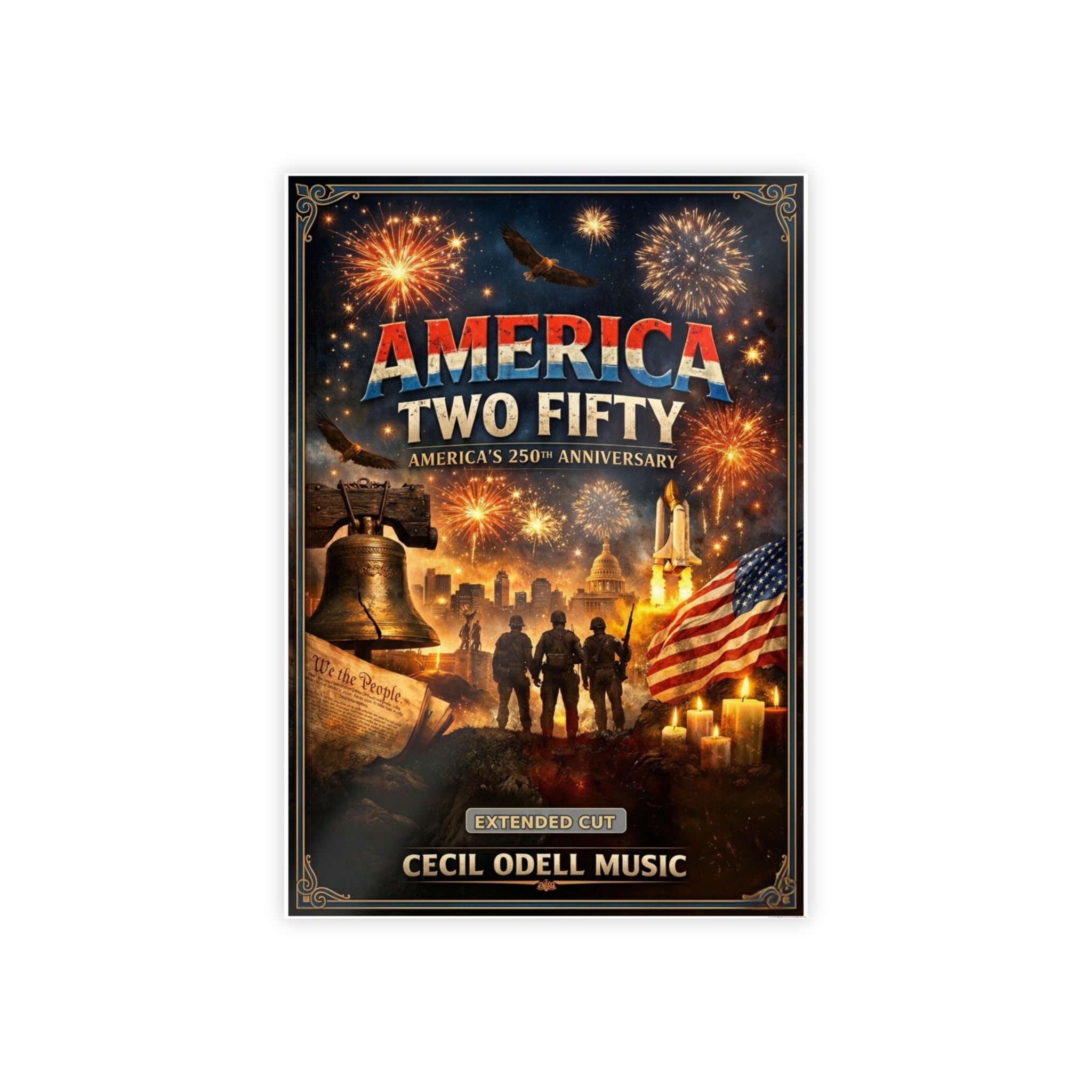 America Two Fifty Anniversary Poster – Patriotic 250th Celebration Gloss Print