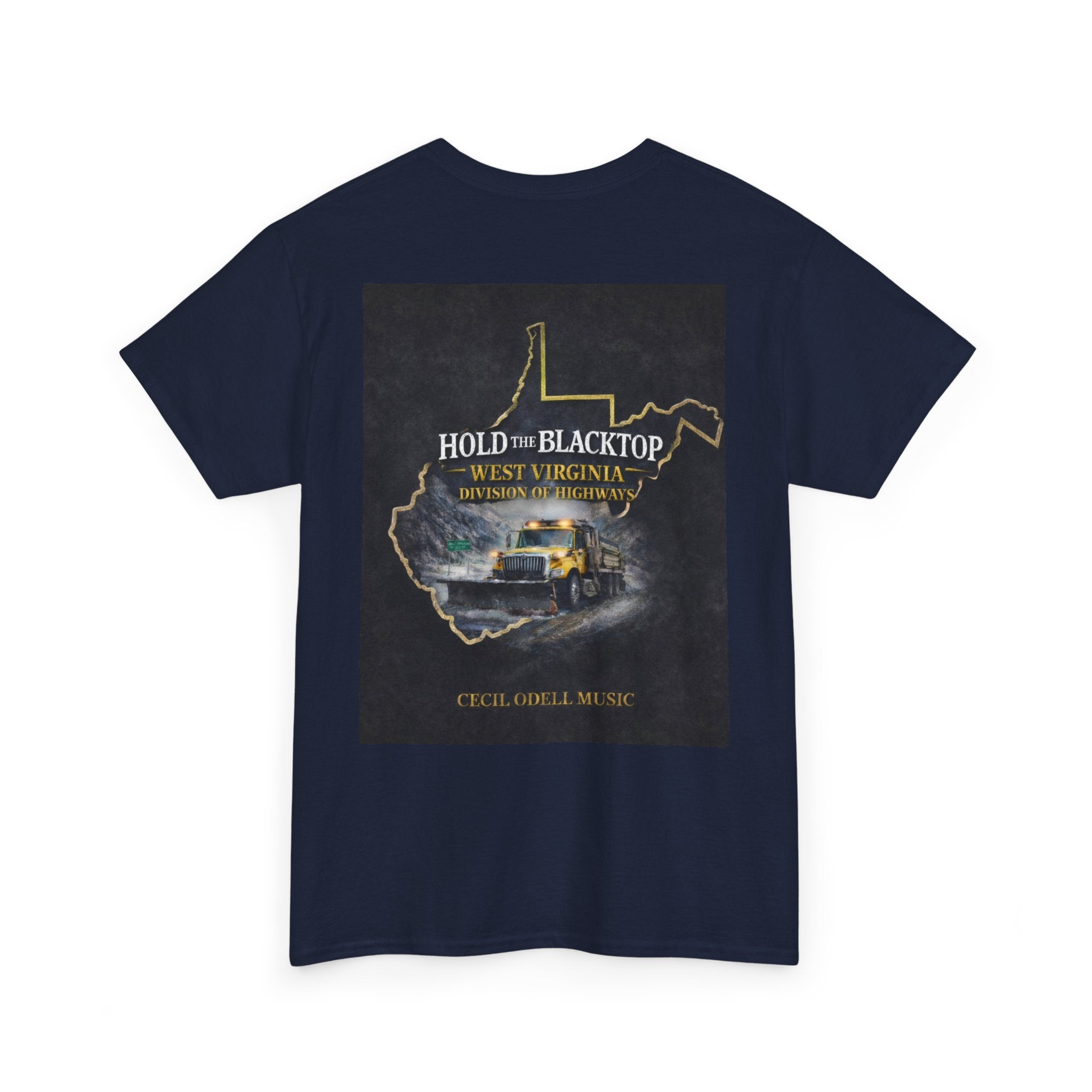 West Virginia 'Hold the Blacktop' Graphic Tee: Vintage Truck State Outline Music Shirt