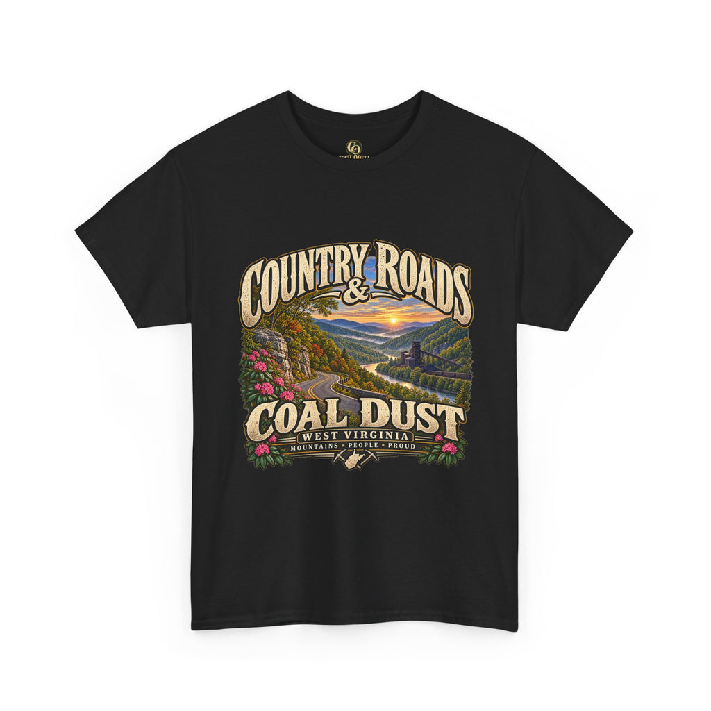 Country Roads Coal Dust T-Shirt — West Virginia Vintage Scenic Tee