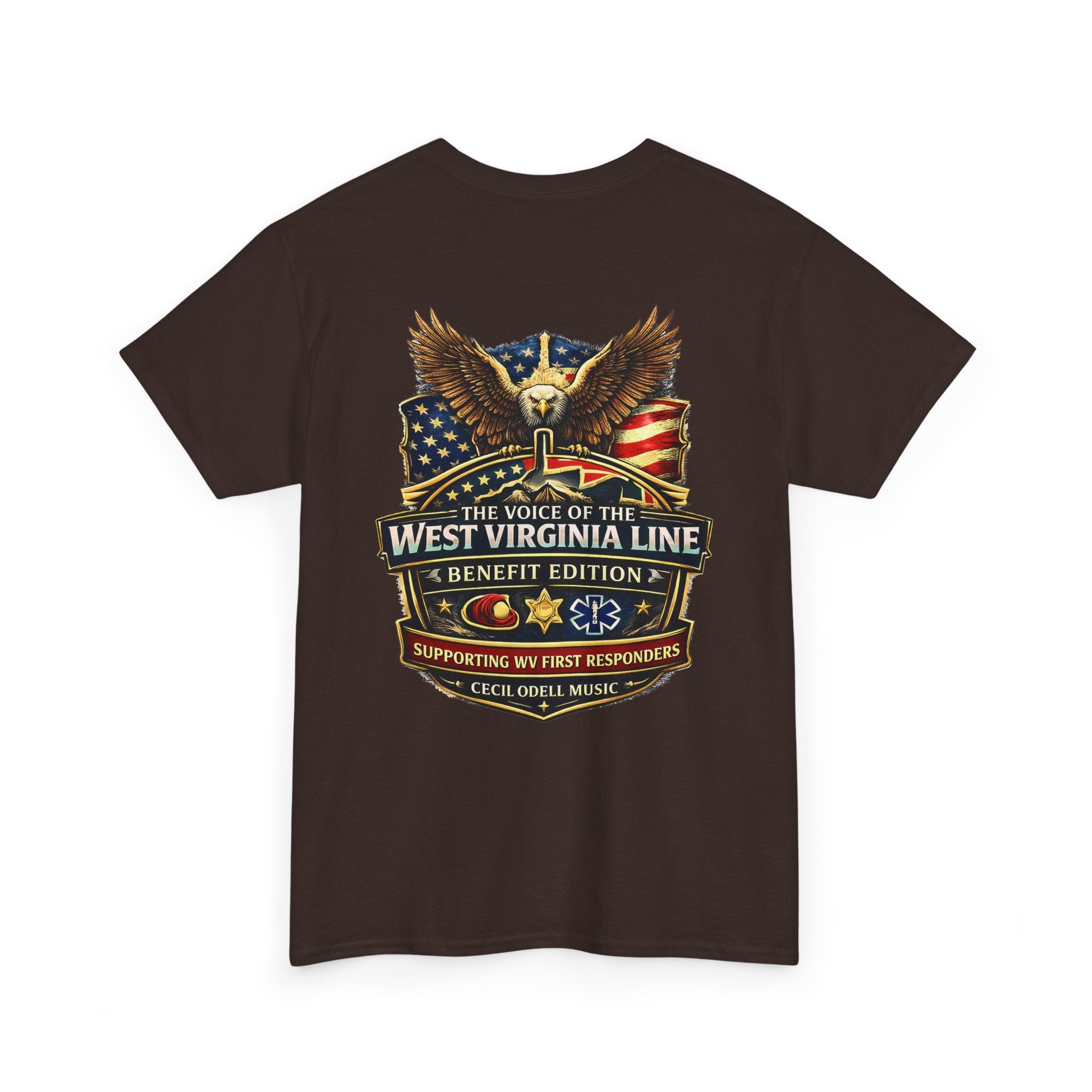 West Virginia Line Benefit Tee: Supporting First Responders (Eagle & Flag)