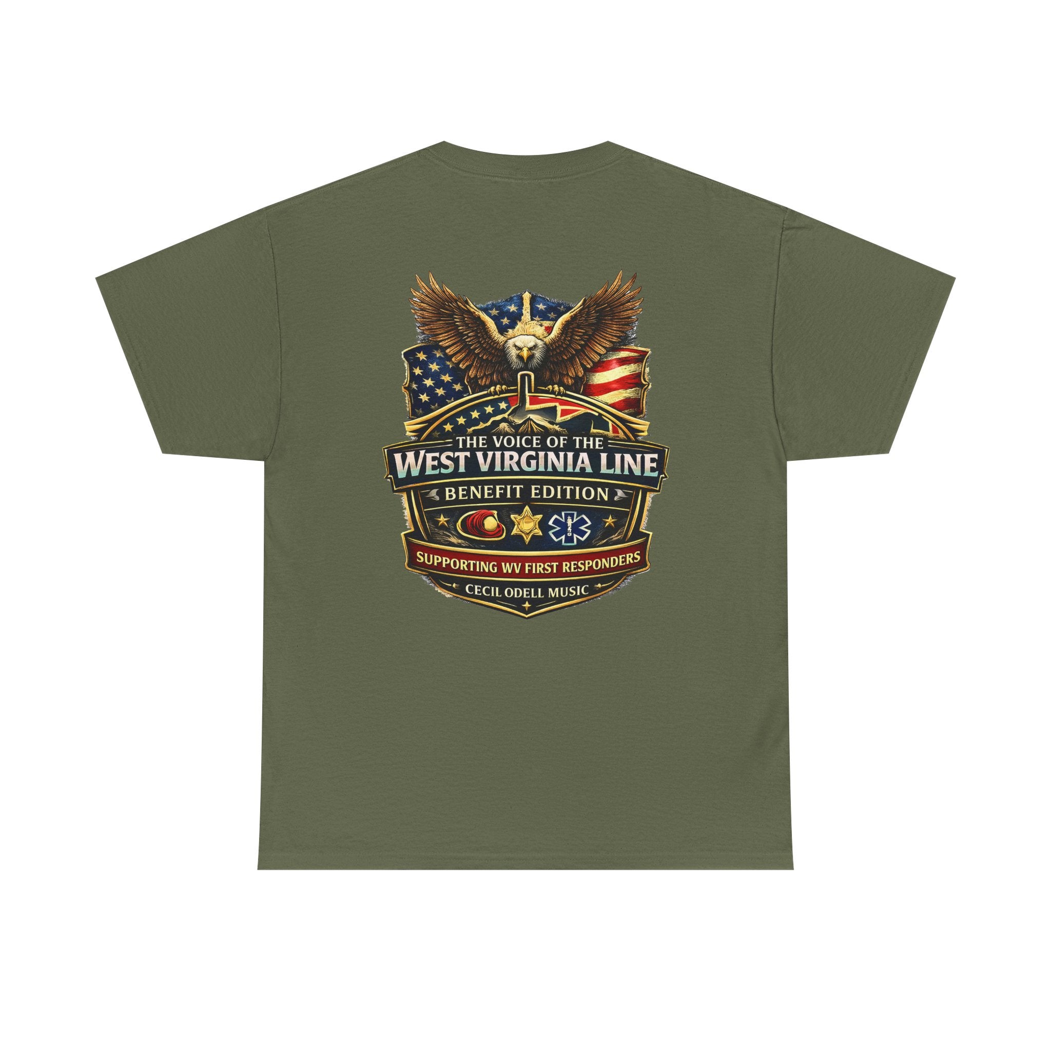 West Virginia Line Benefit Tee: Supporting First Responders (Eagle & Flag)