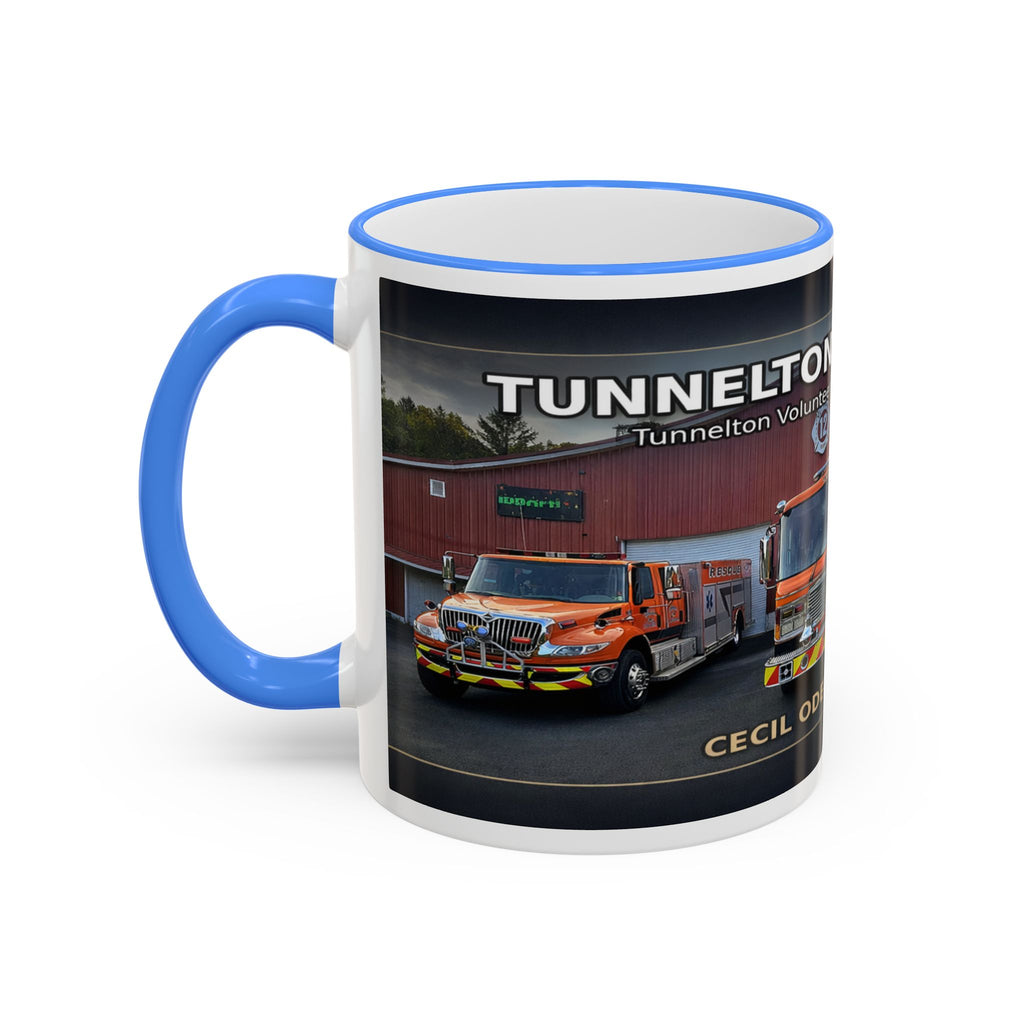 Fire Truck Photo Accent Rim Mug: "Cecil Odell Music" Volunteer Fire Department Tribute (11oz/15oz)