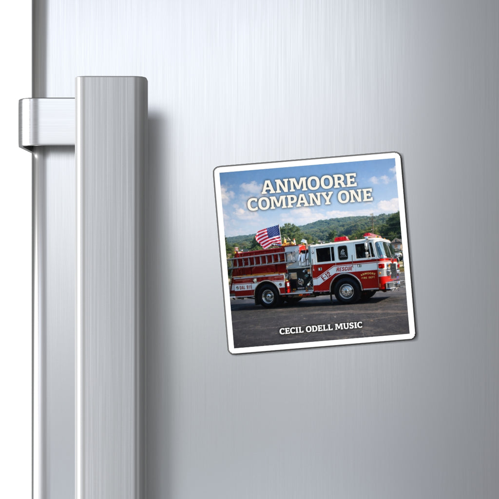 Fire Truck Refrigerator Magnet: "Anmoore Company One" Album Cover Magnet