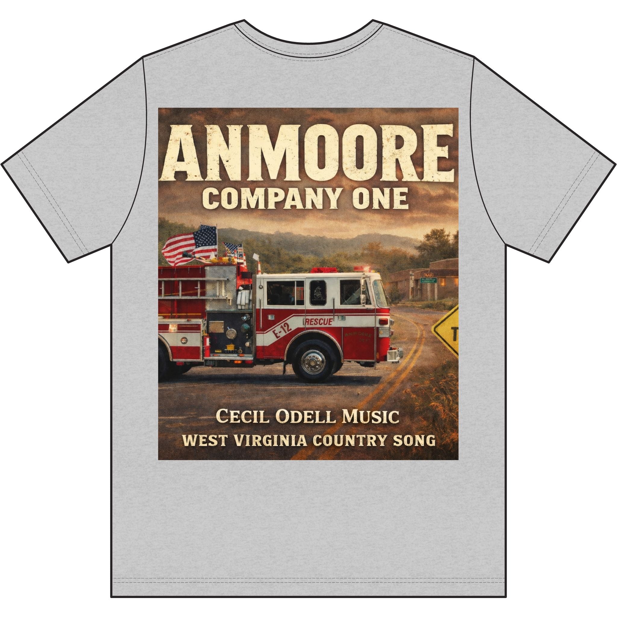 Fire Department T-Shirt: "Anmoore Company One" Rescue Truck Tee