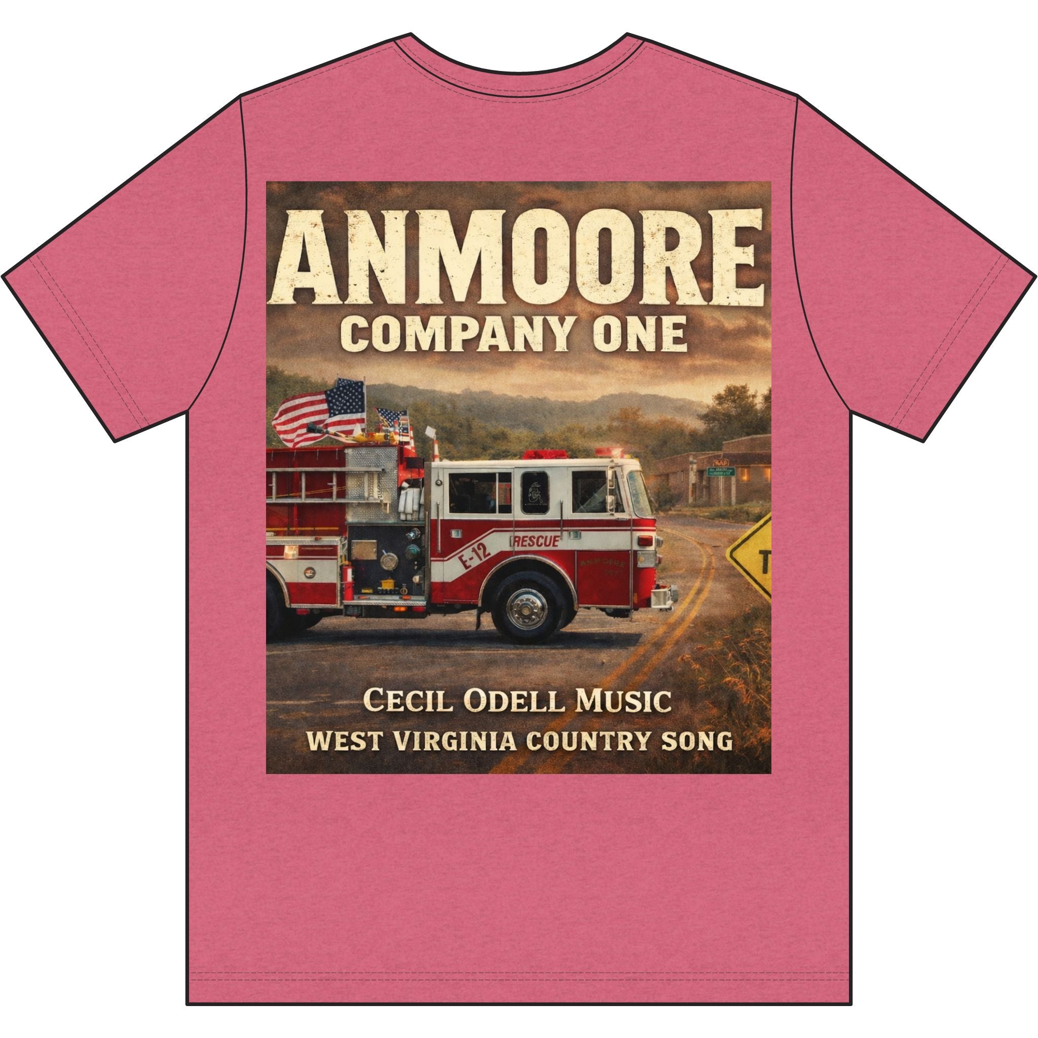 Fire Department T-Shirt: "Anmoore Company One" Rescue Truck Tee