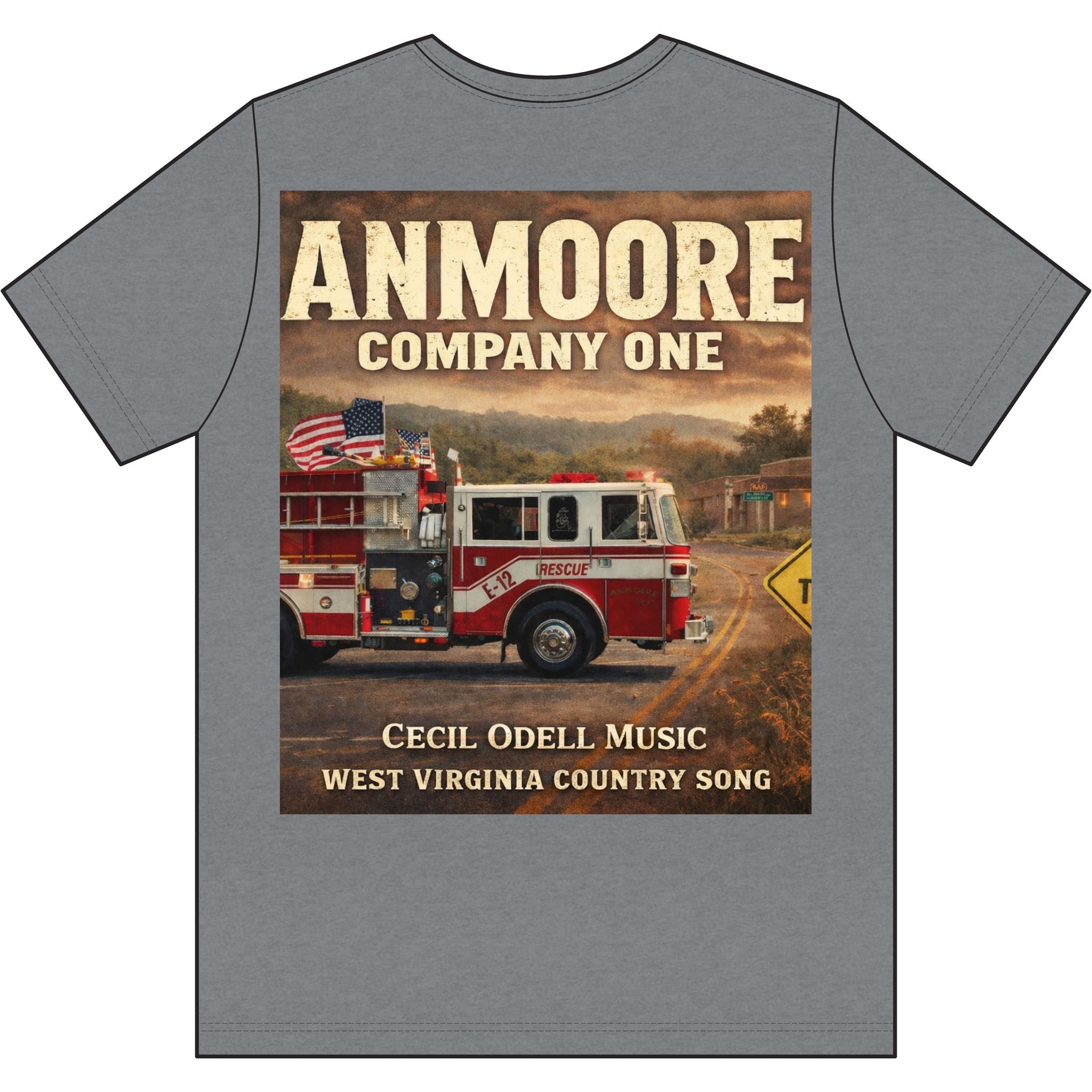 Fire Department T-Shirt: "Anmoore Company One" Rescue Truck Tee