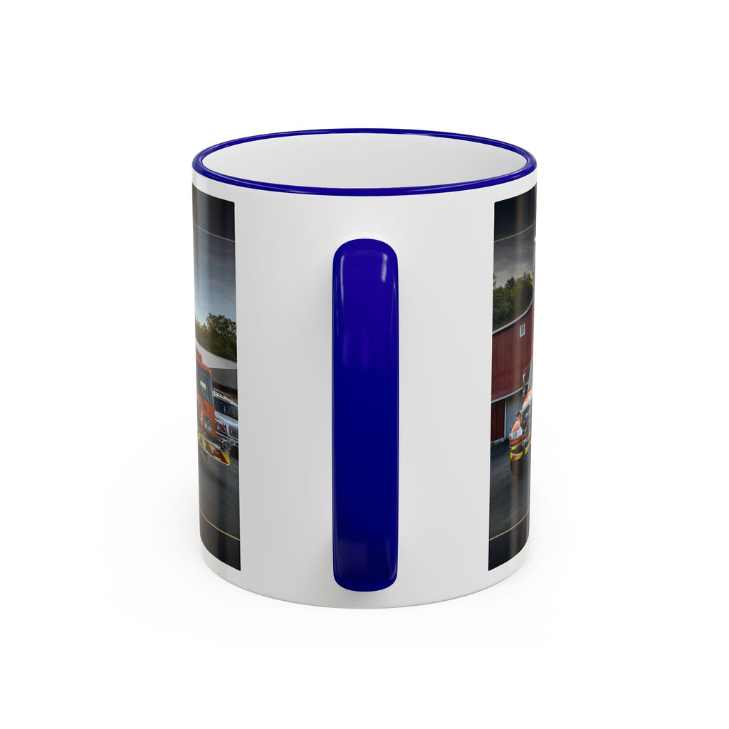Fire Truck Photo Accent Rim Mug: "Cecil Odell Music" Volunteer Fire Department Tribute (11oz/15oz)