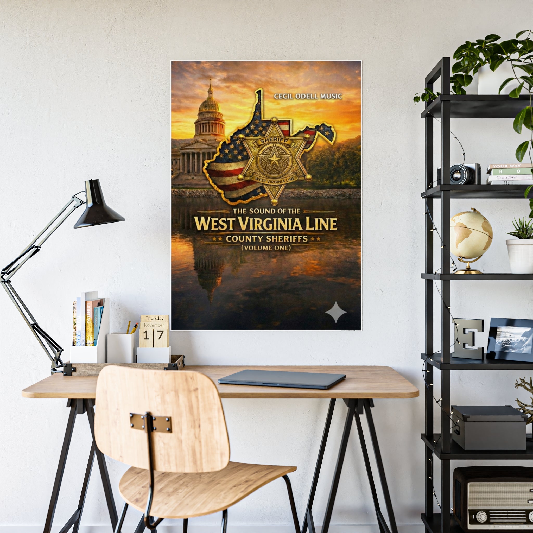 West Virginia Line County Sheriffs Poster: Gloss Music Print