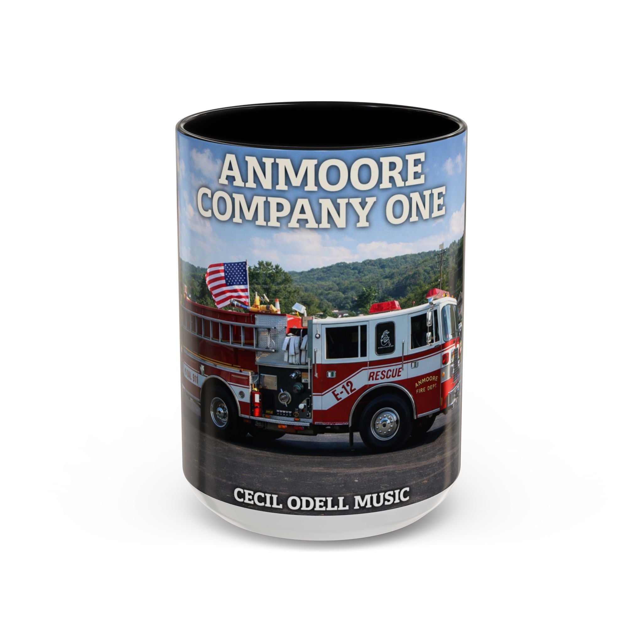 Fire Truck Coffee Mug: Anmoore Company One Tribute (Cecil Odell Music)