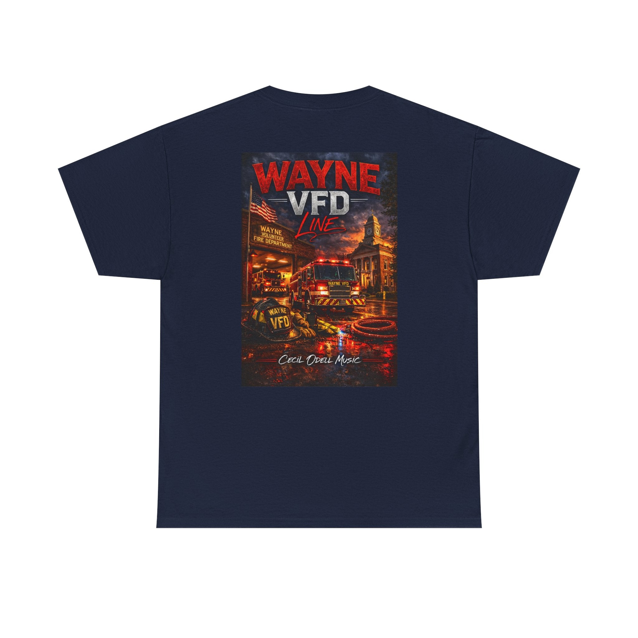 Wayne VFD Fire Department Tee: Vintage Firefighter Graphic T‑Shirt