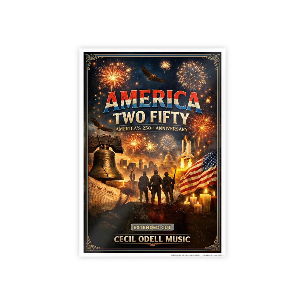America Two Fifty Anniversary Poster: Patriotic 250th Celebration Gloss Print