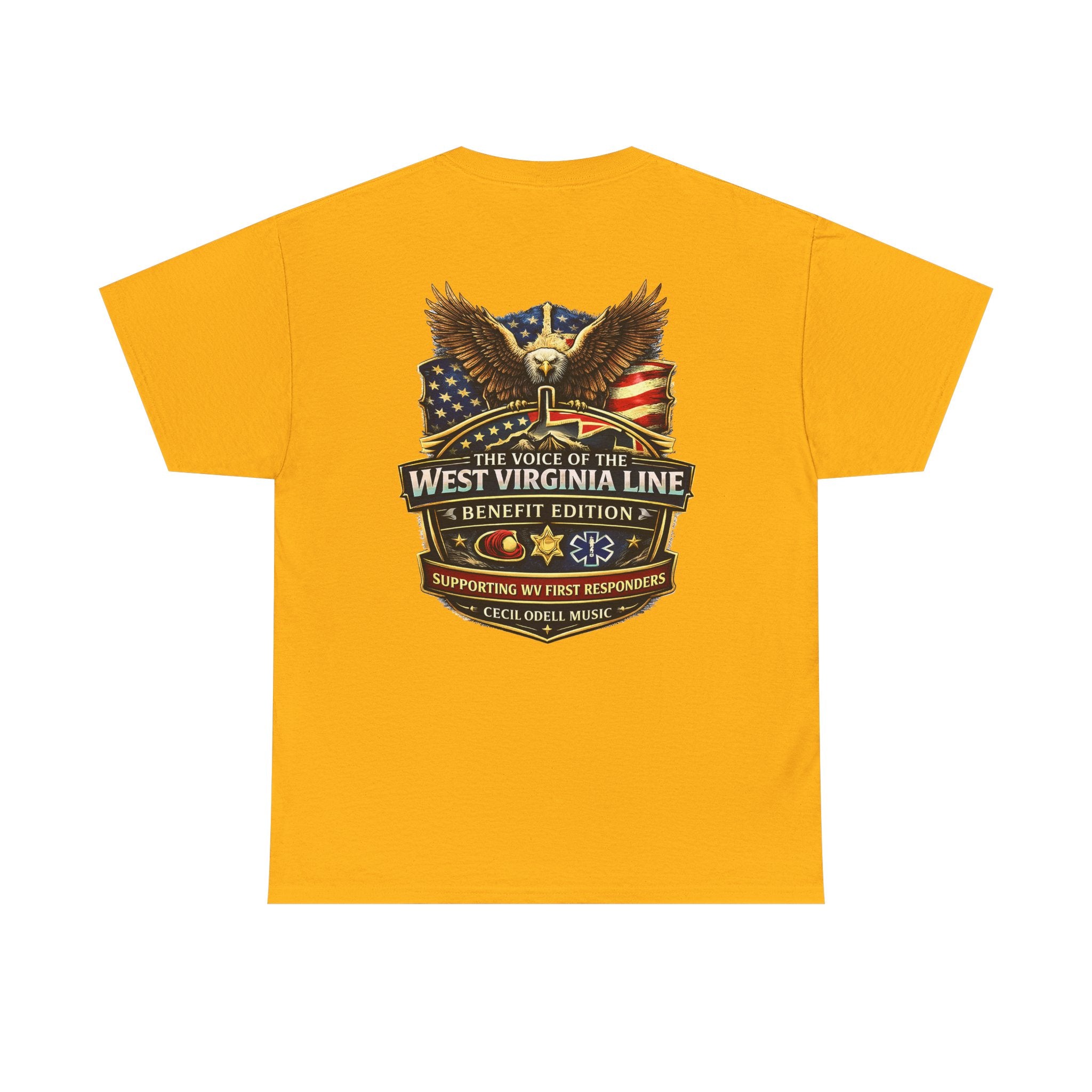 West Virginia Line Benefit Tee: Supporting First Responders (Eagle & Flag)