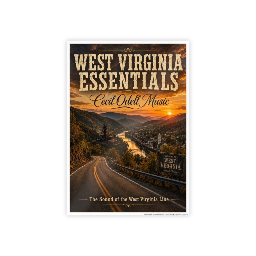 West Virginia Essentials Gloss Poster — Vintage Scenic State Music Print