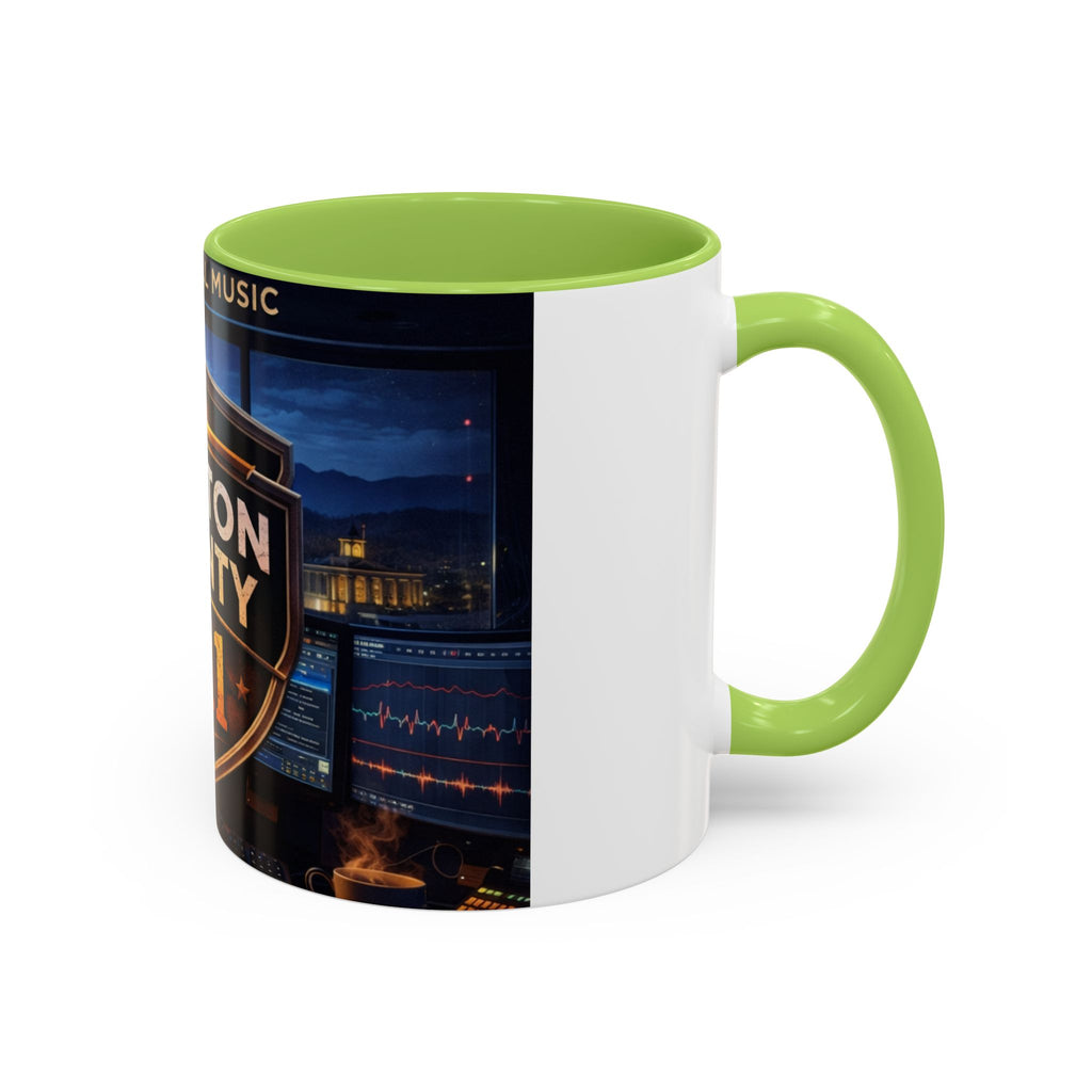 Preston County 911 Coffee Mug: Emergency Dispatch Badge Accent Mug