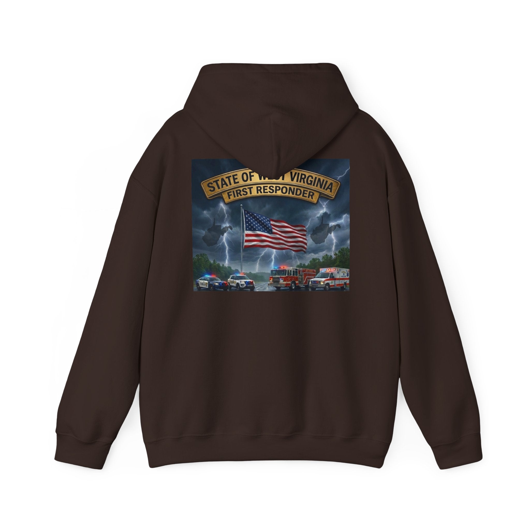 First Responder Hoodie: West Virginia Line Eagle & American Flag Tribute