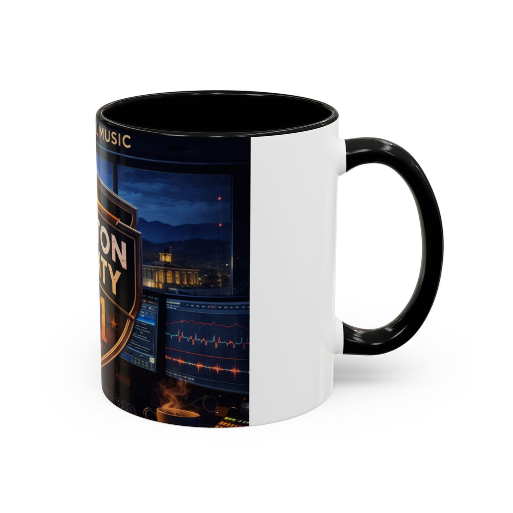 Preston County 911 Coffee Mug: Emergency Dispatch Badge Accent Mug