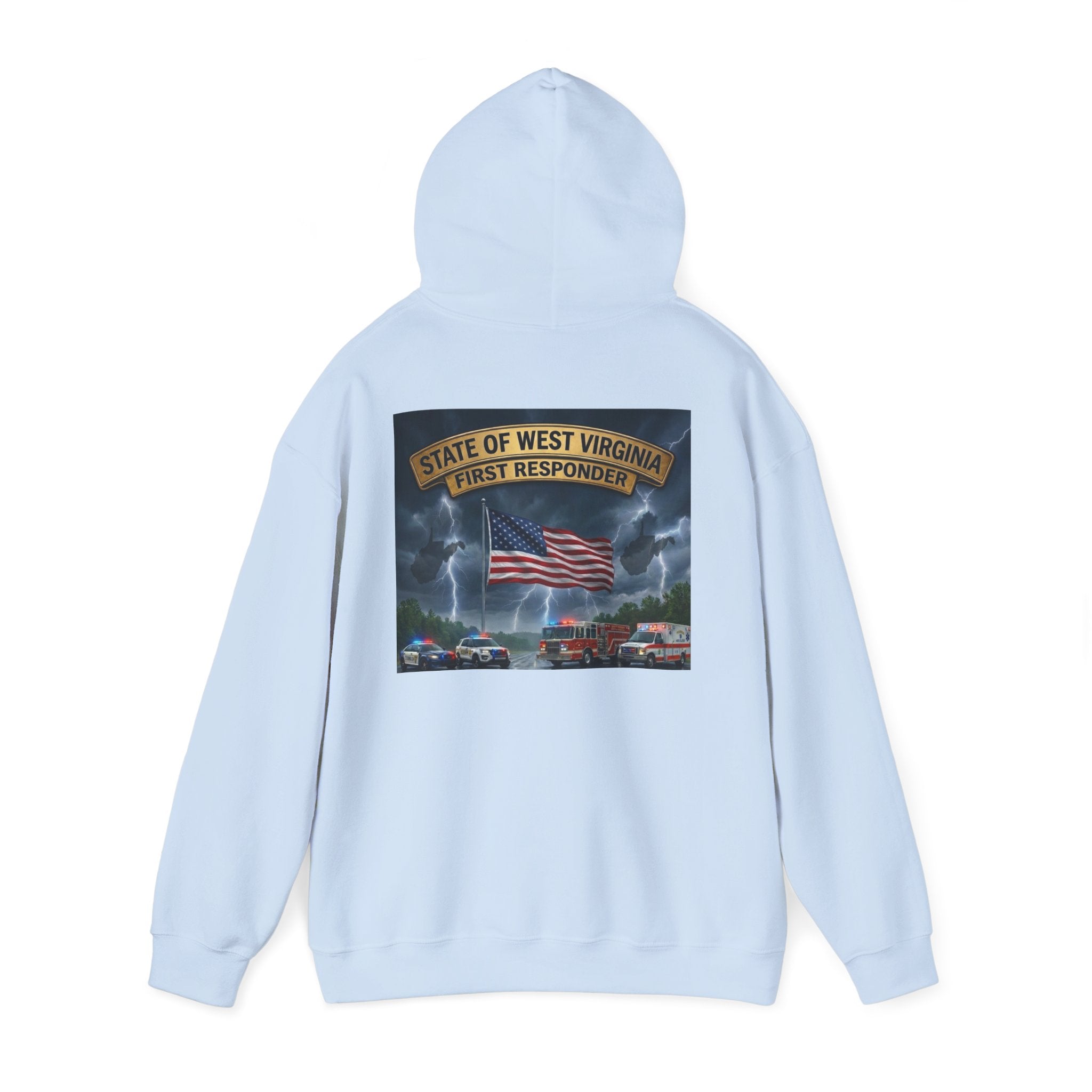 First Responder Hoodie: West Virginia Line Eagle & American Flag Tribute